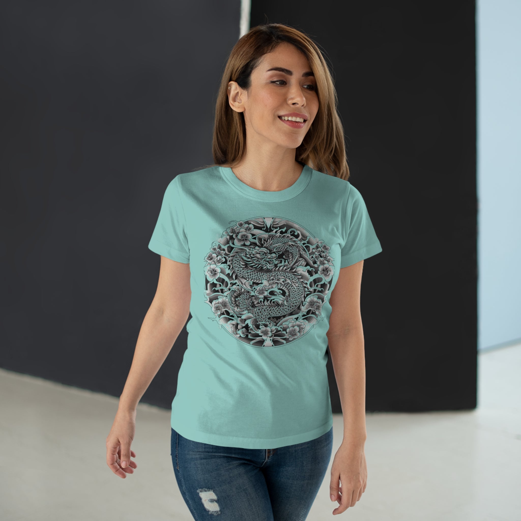 Dragon Design, Frontprint, Women's T-Shirt, Vintage Style Tee