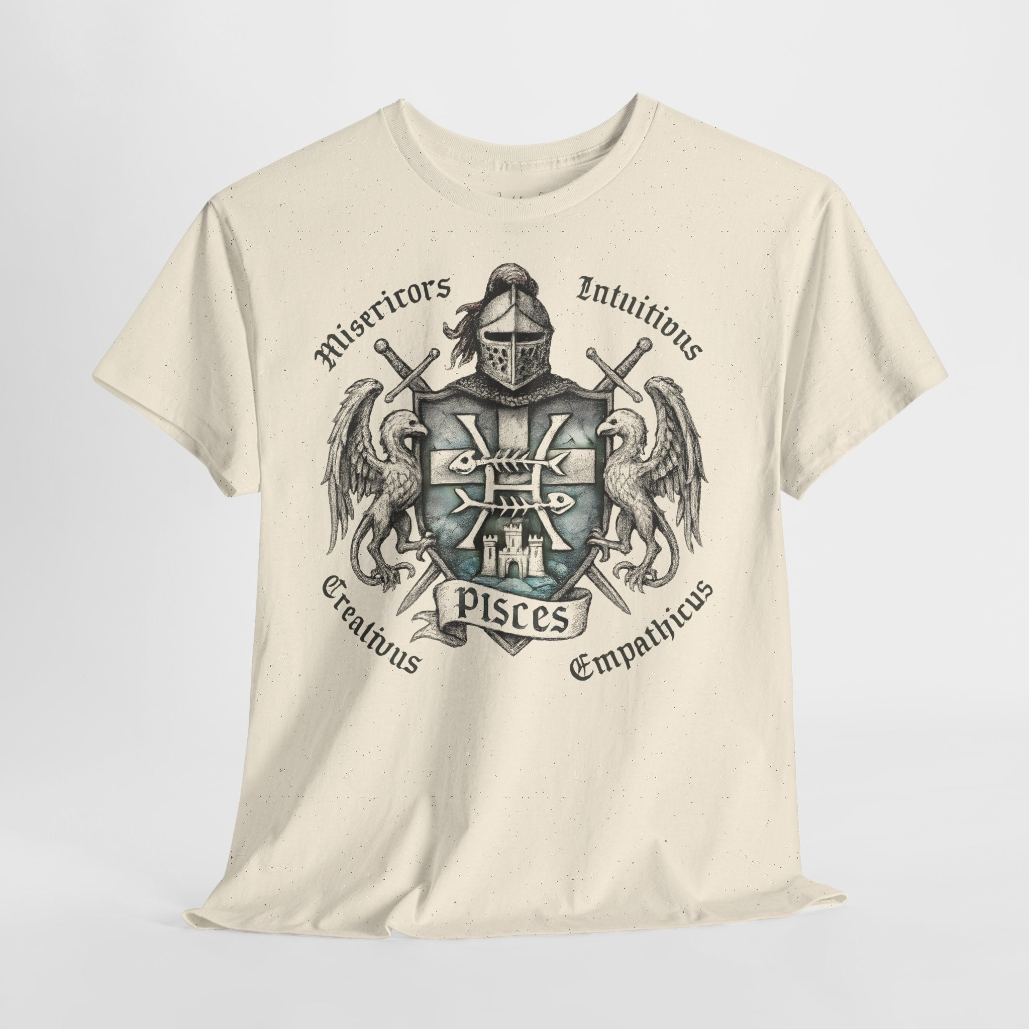 Fische: Frontprint, Unisex T-Shirt **Grimwater-Edition** Sternzeichen Astrologie (Pisces)