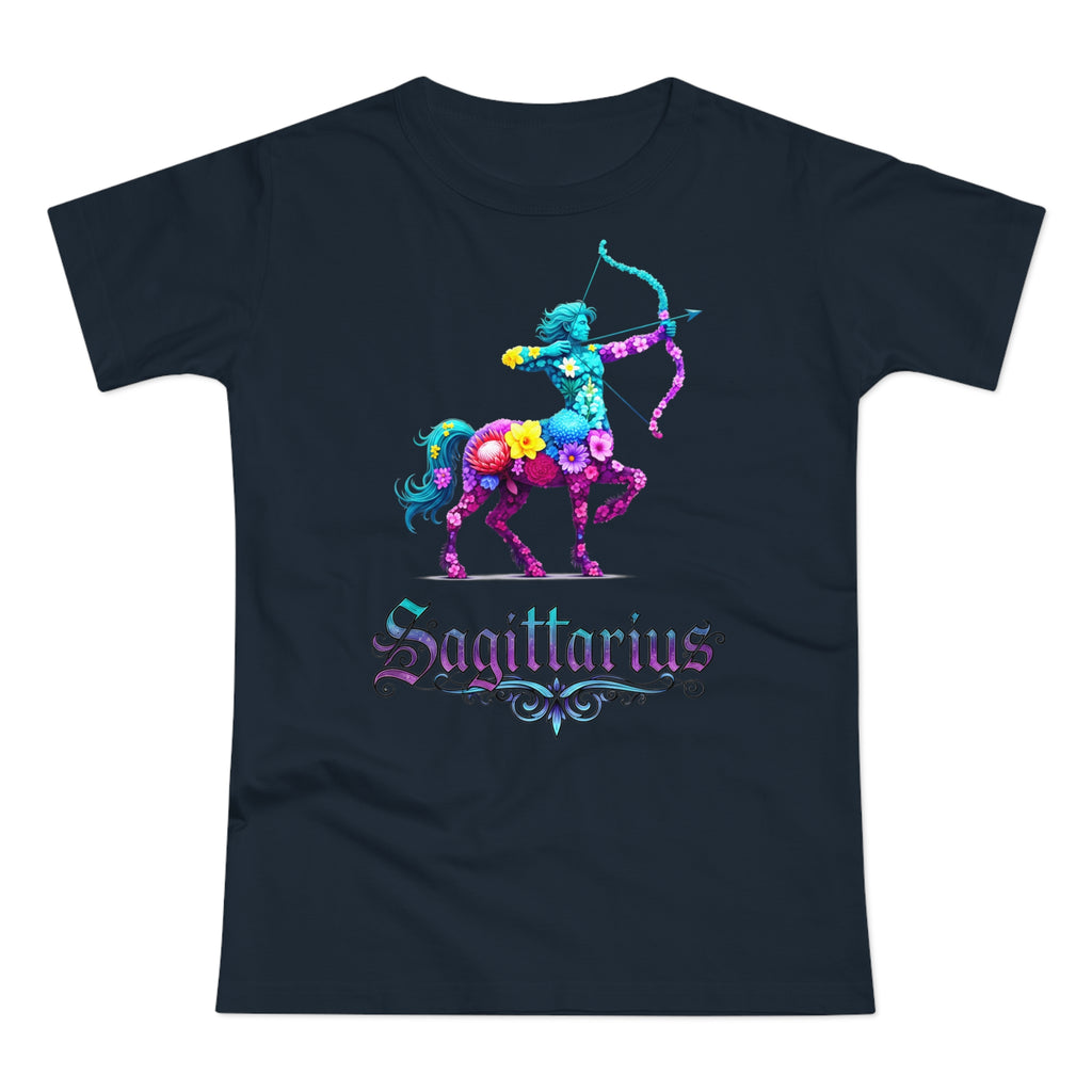 Schütze: Frontprint, Womens' T-Shirt, florales Sternzeichen, Zodiac Astrologie (Sagittarius)