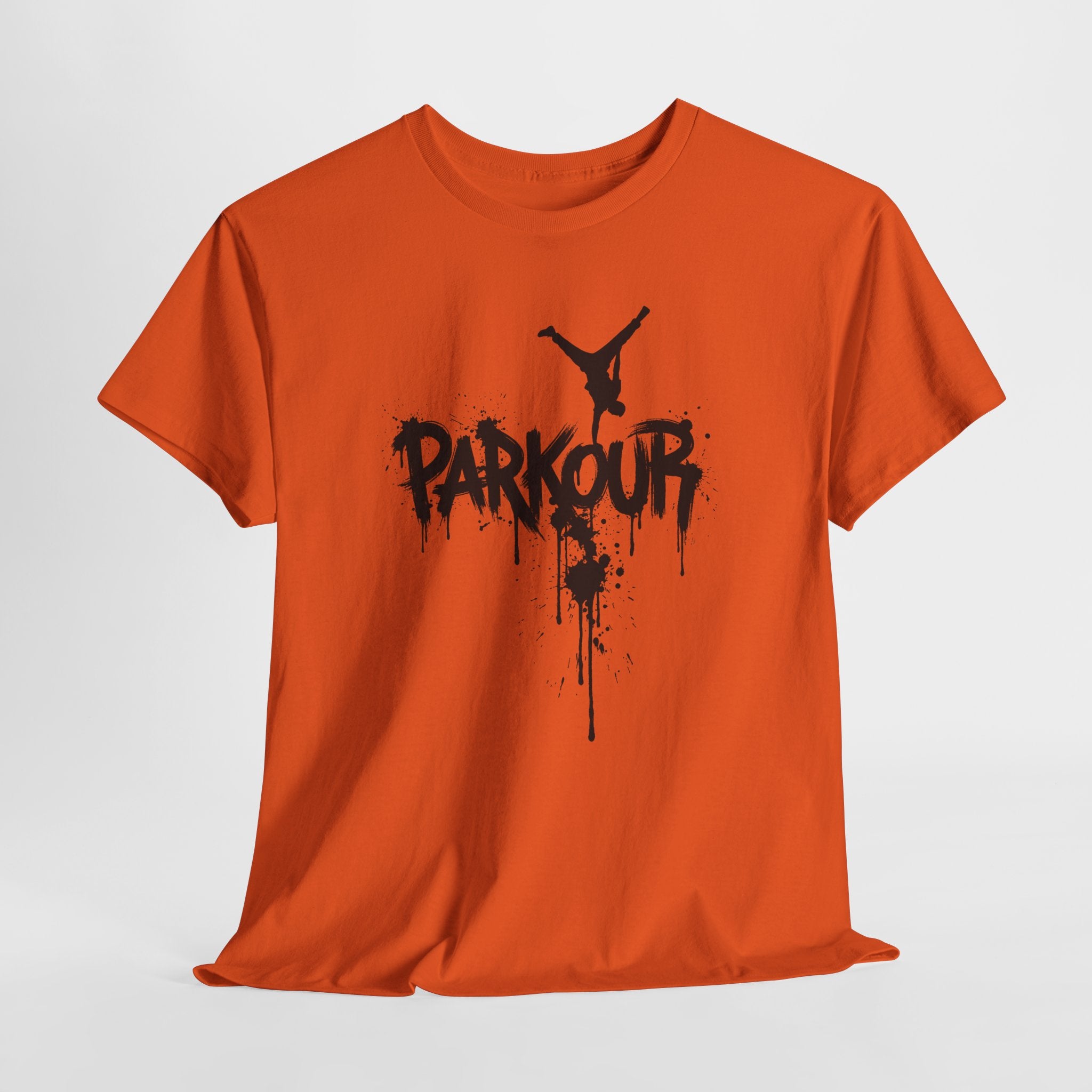 Parkour 05: Frontprint, Unisex T-Shirt - Urban Stunt Silhouette Crewneck
