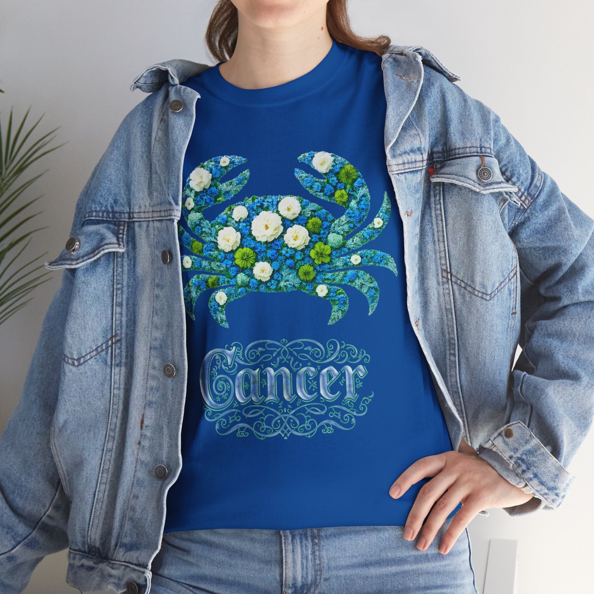 Cancer Floral Zodiac Tee, Astrology Shirt, Gift for Cancer, Horoscope Apparel, Unisex Tees, Cute Crab Design
