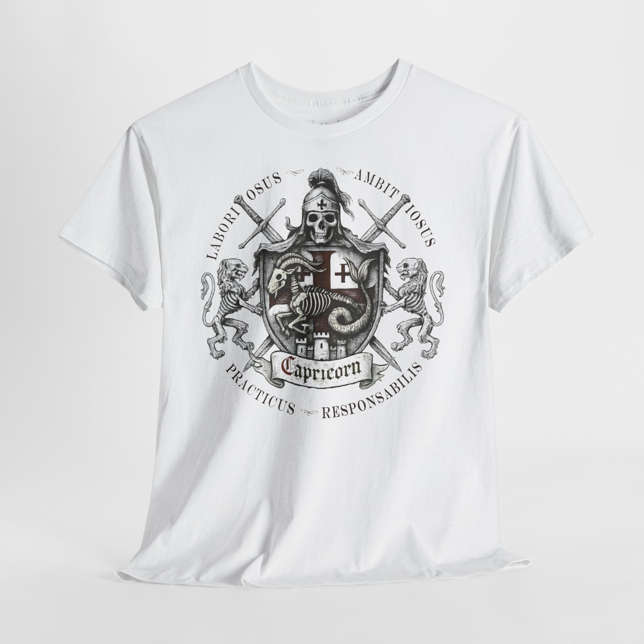 Steinbock: Frontprint, Unisex T-Shirt **Grimwater-Edition** Sternzeichen Astrologie (Capricorn)