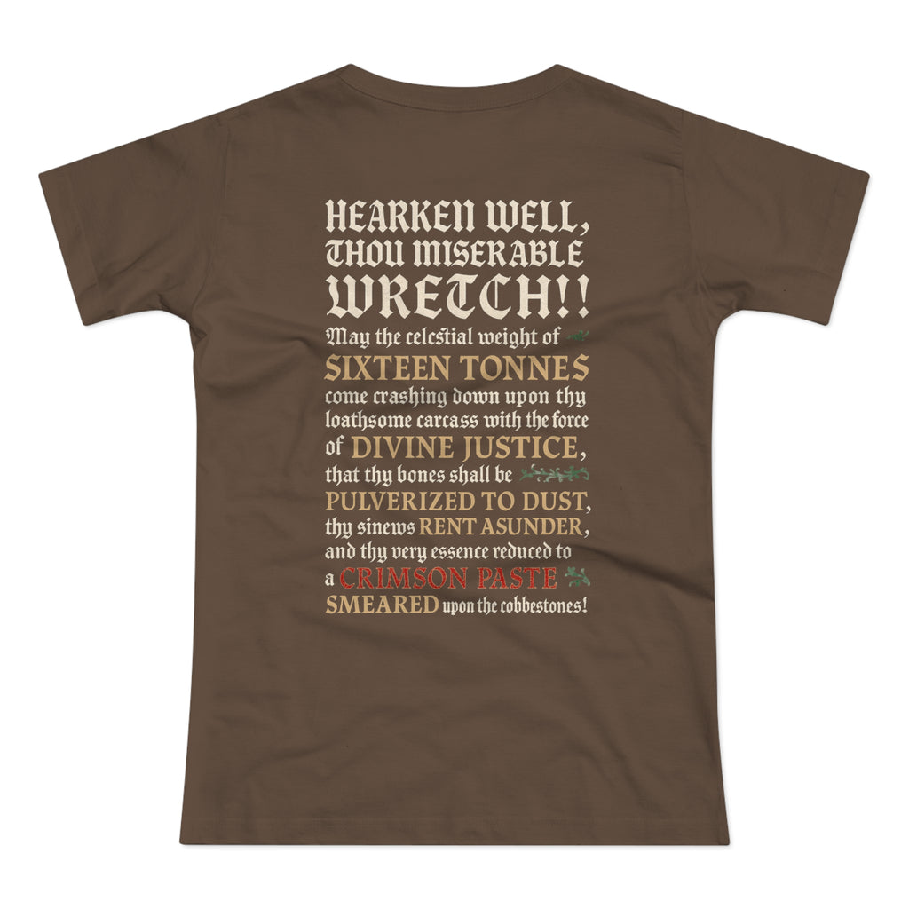 16 tons Divine Justice: Front-/Backprint, Womens' T-Shirt