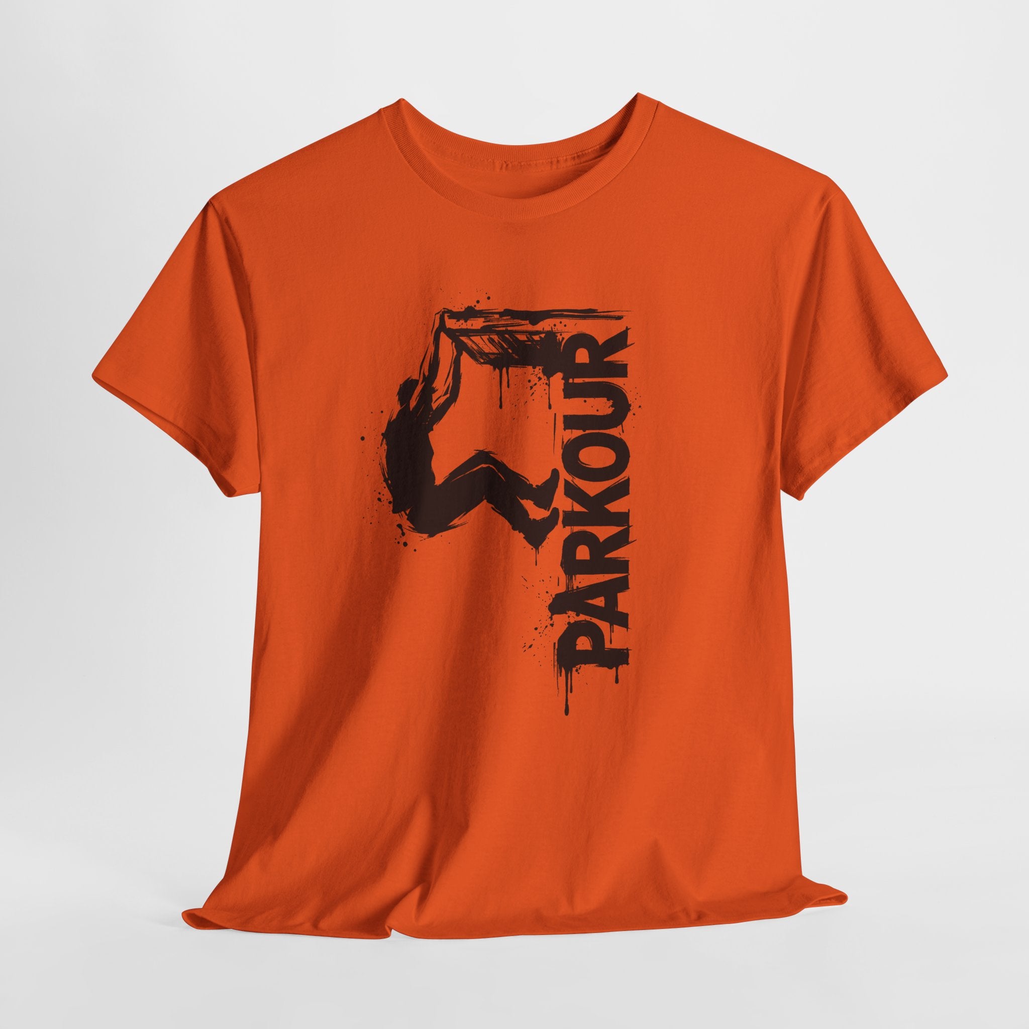 Parkour 09: Frontprint, Unisex T-Shirt - Urban Stunt Silhouette Crewneck