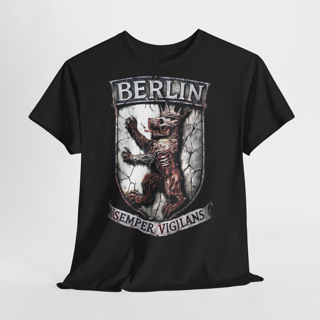 Berlin Bear - Semper Vigilans: Frontprint, Unisex T-Shirt **Grimwater-Edition**