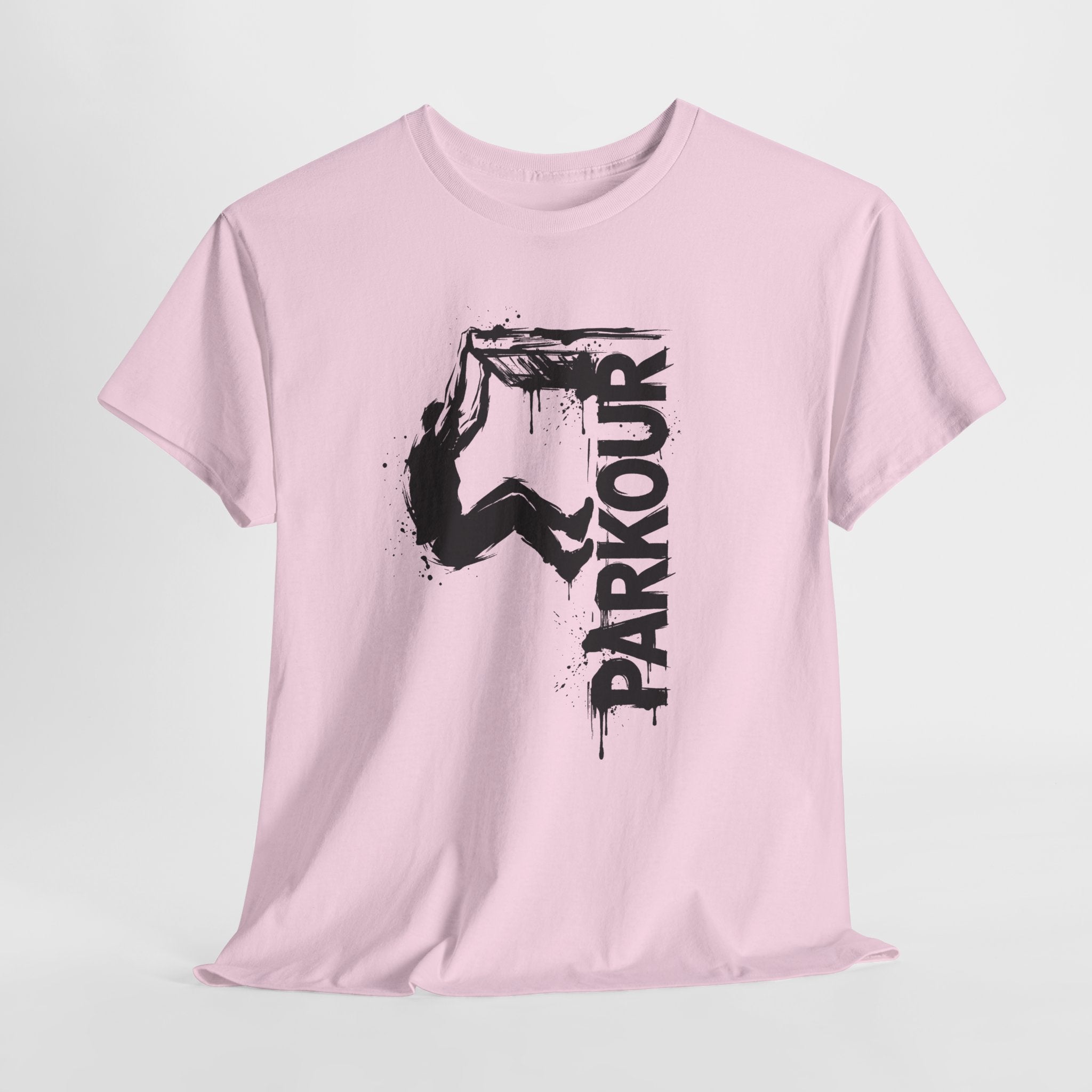 Parkour 09: Frontprint, Unisex T-Shirt - Urban Stunt Silhouette Crewneck