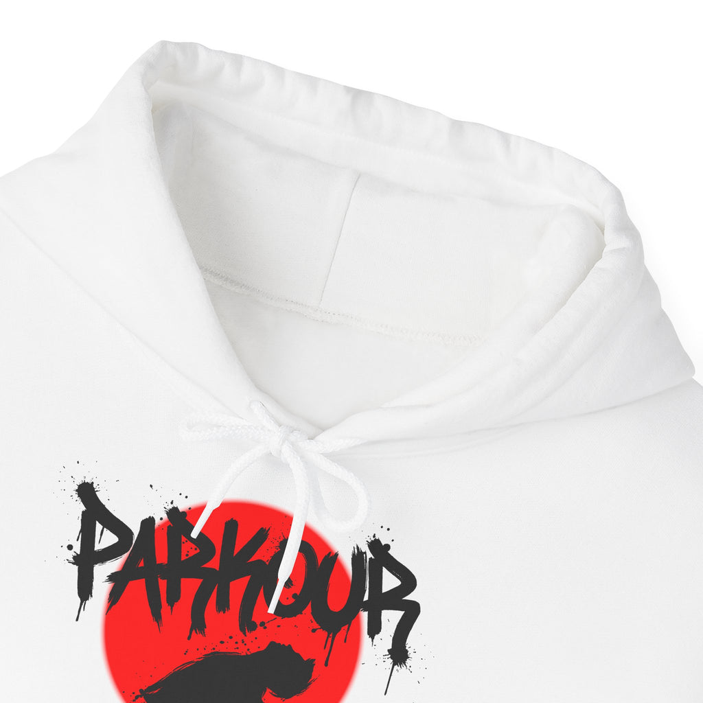 Parkour A: Frontprint, Unisex Hoodie - Urban Stunt Silhouette