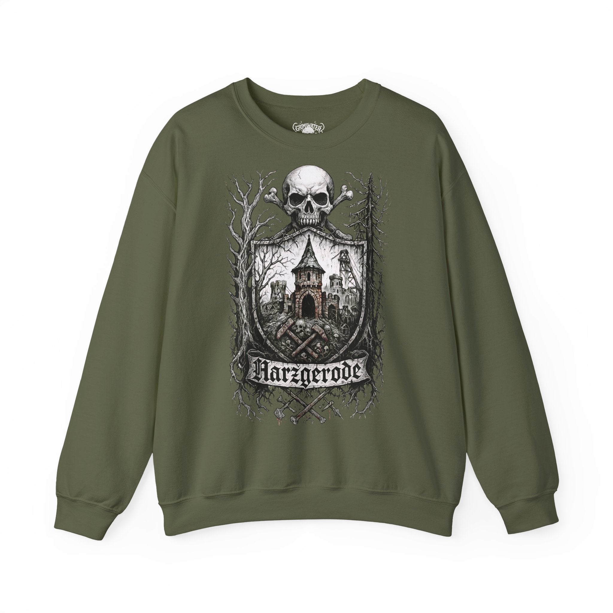 Harzgerode: Harz-Collection, Frontprint, Unisex Sweatshirt **Grimwater-Edition**