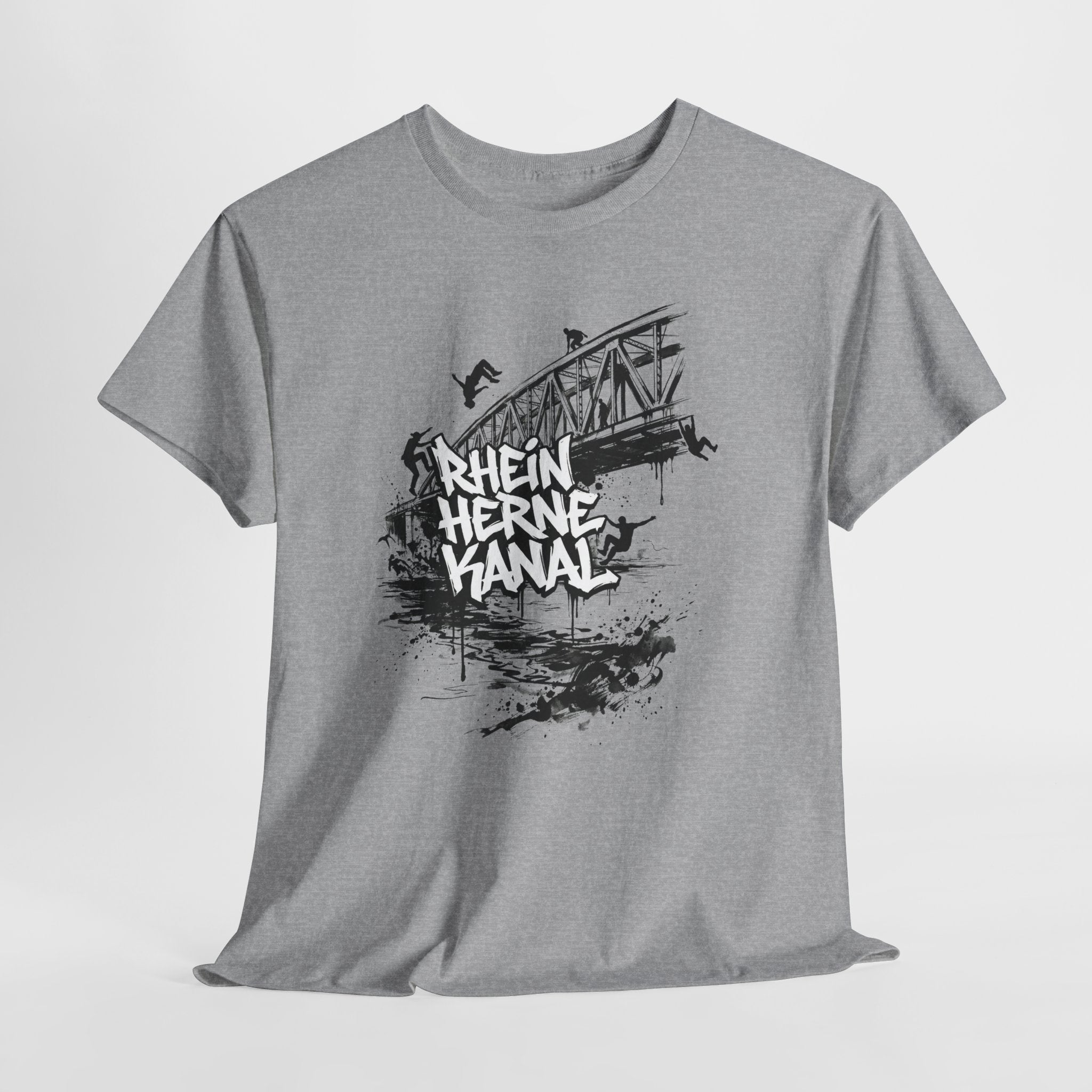 Parkour C: Frontprint, Unisex T-Shirt - Urban Stunt Silhouette Crewneck