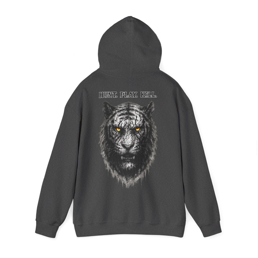 Tiger - Hunt. Play. Kill: Backprint, Unisex Hoodie, Animal-Collection
