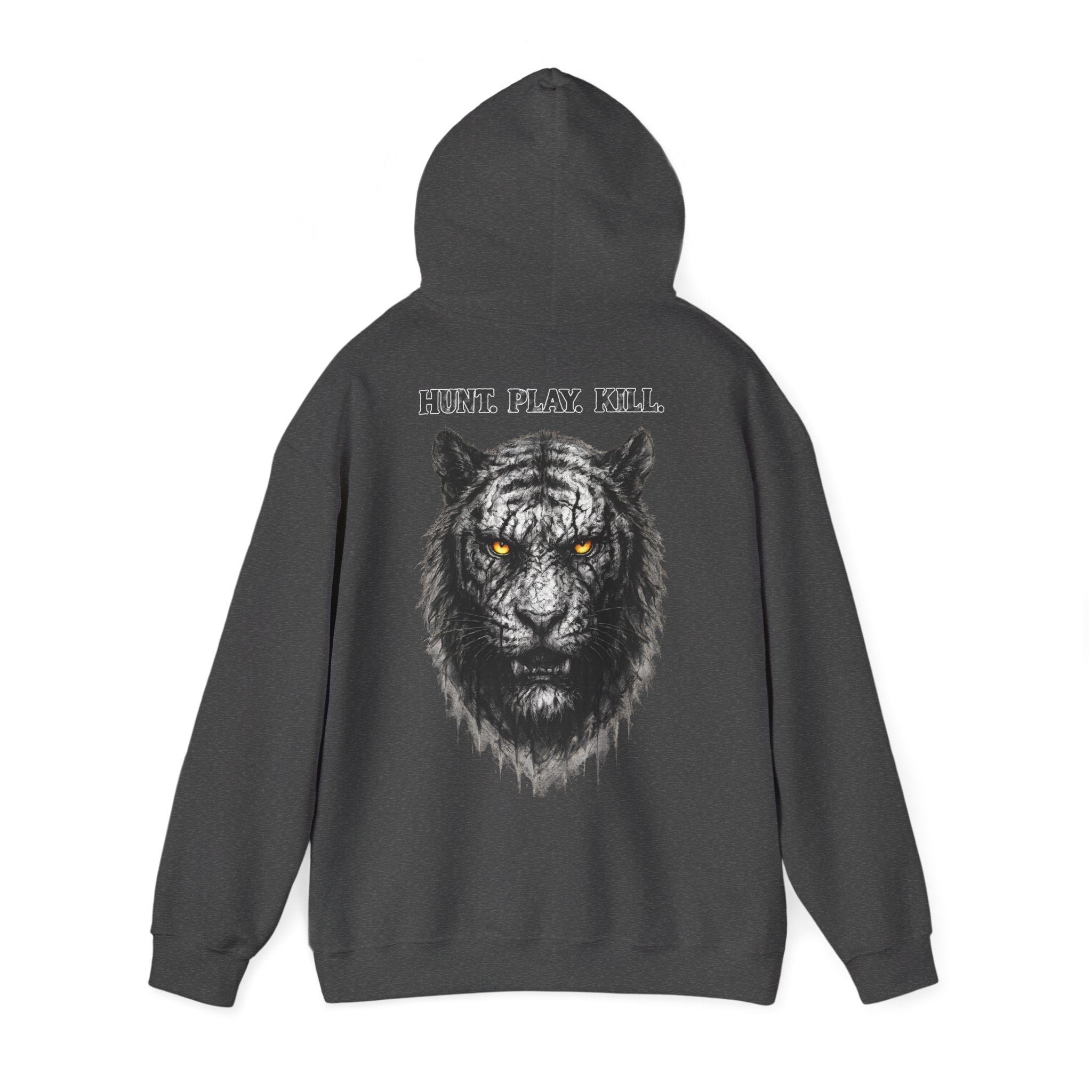 Tiger - Hunt. Play. Kill: Backprint, Unisex Hoodie, Animal-Collection