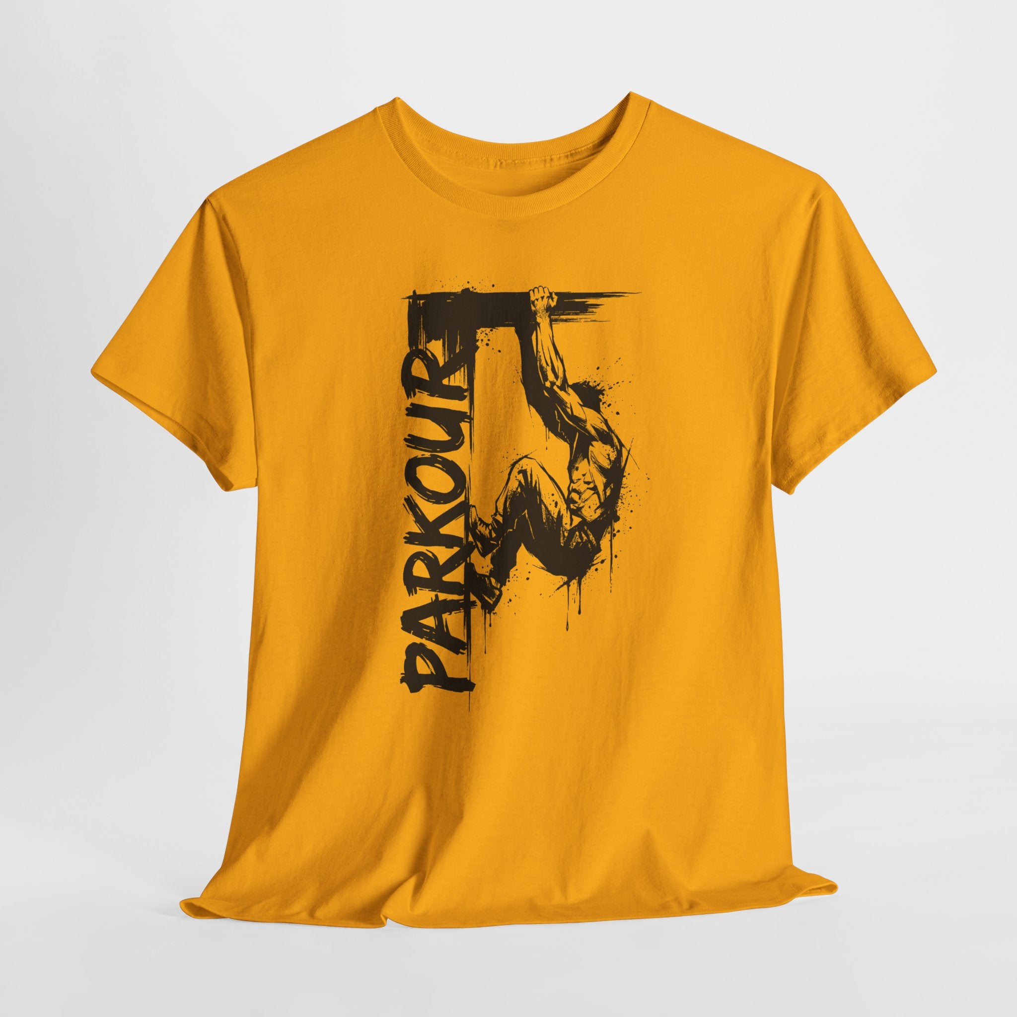 Parkour 08: Frontprint, Unisex T-Shirt - Urban Stunt Silhouette Crewneck