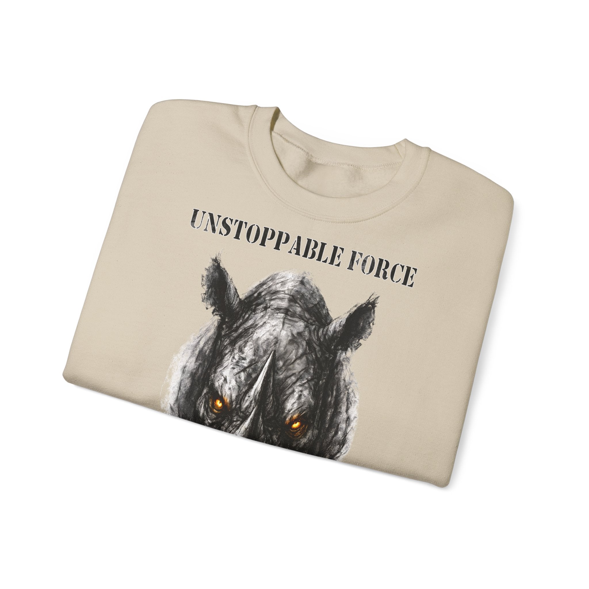 Nashorn - Unstoppable Force: Animals-Collection, Frontprint, Unisex Sweatshirt