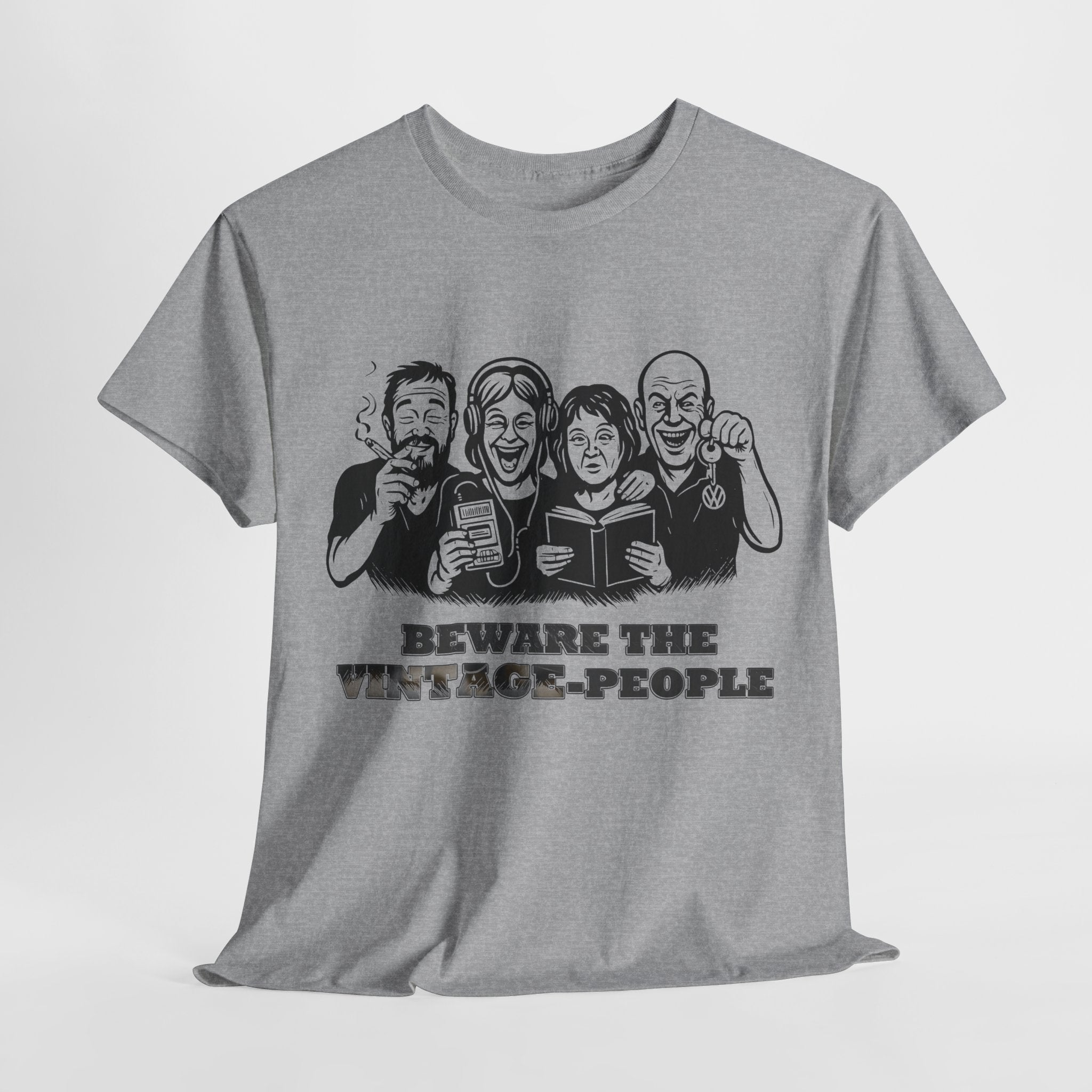 Vintage People - Retro Walkman, VW Bully, Peace Love Rock'n Roll Shirt