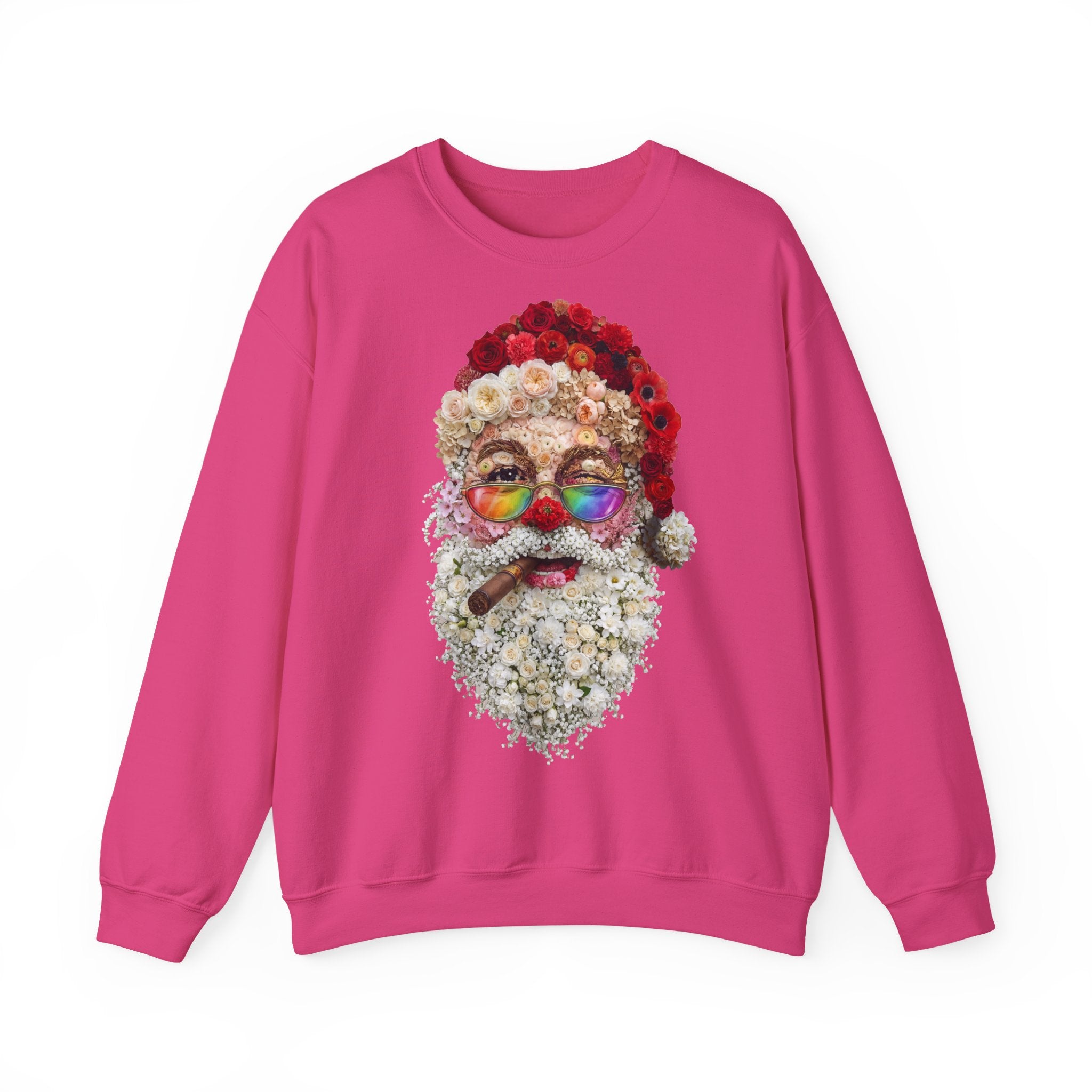 Blumen-Santa: Frontprint, Unisex Sweatshirt - Colorful Rainbow Glasses Floral