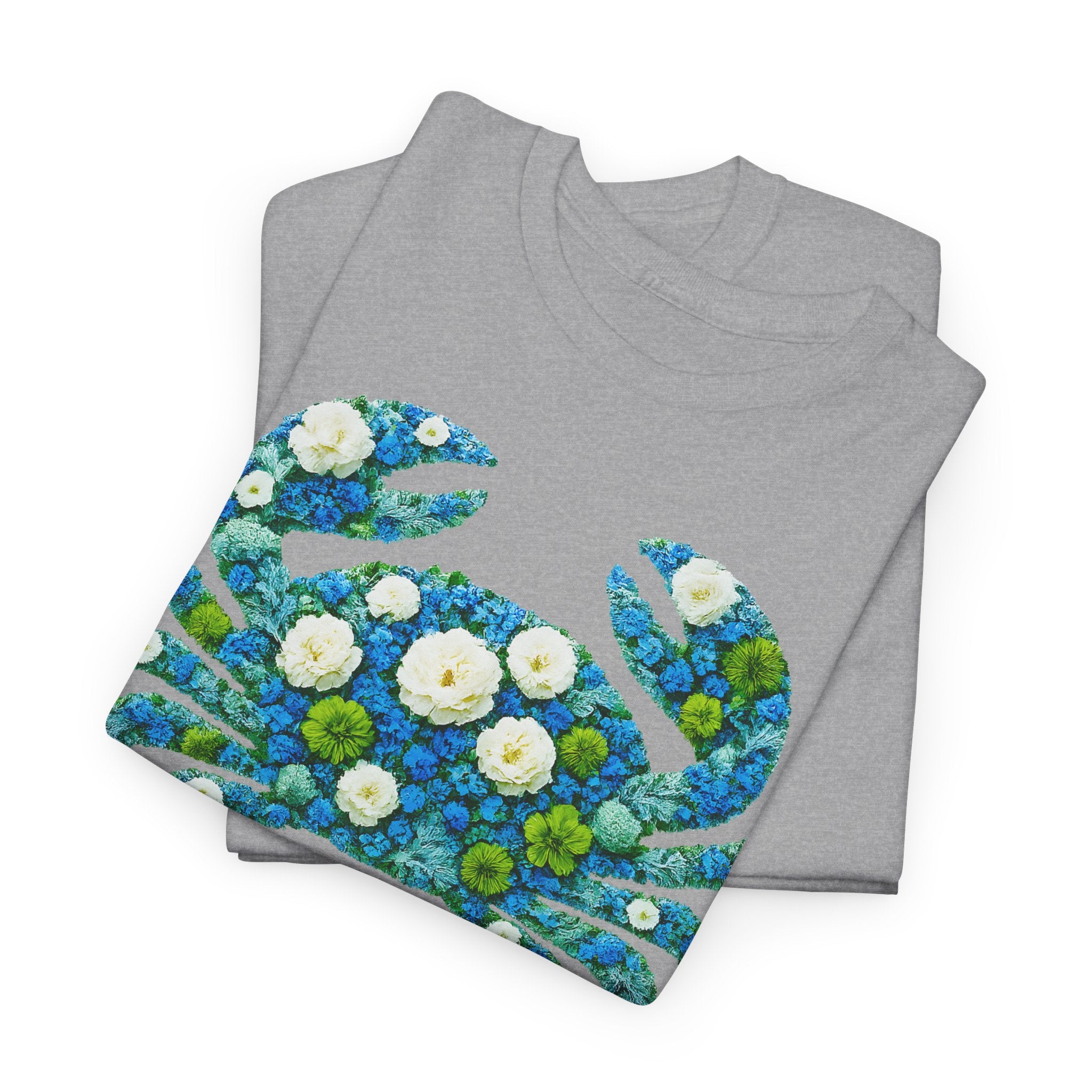 Krebs: Frontprint, Unisex T-Shirt - Florales Sternzeichen Astrologie (Cancer)