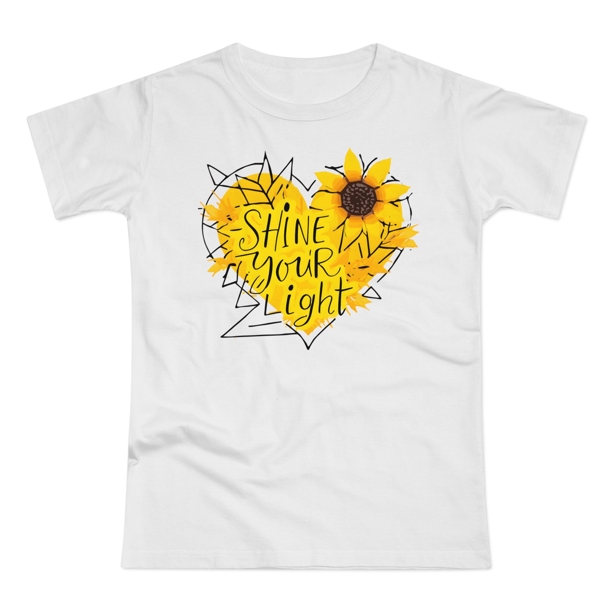 Sunflower Heart, Frontprint, Womens' T-Shirt, Shine Your Light