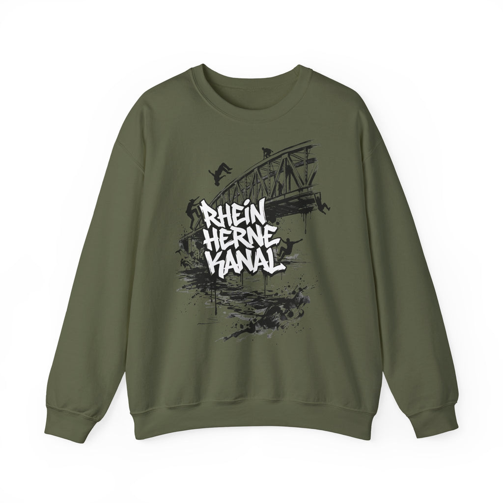 Parkour C: Frontprint, Unisex Sweatshirt - Urban Stunt Silhouette Crewneck