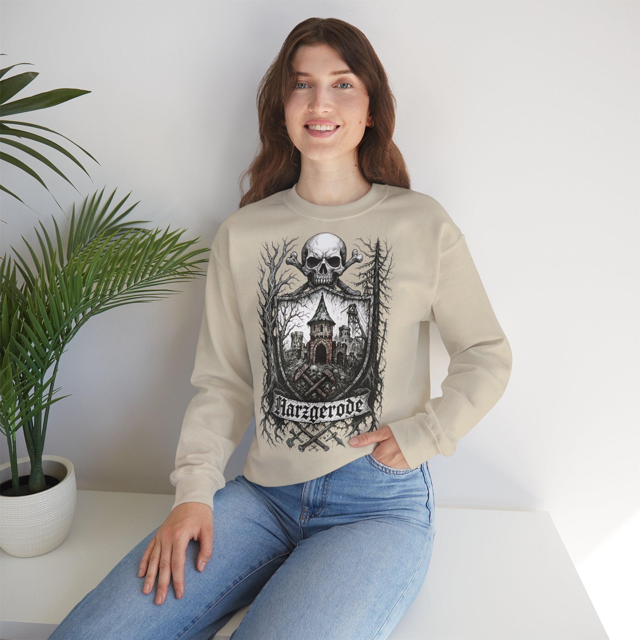 Harzgerode: Harz-Collection, Frontprint, Unisex Sweatshirt **Grimwater-Edition**