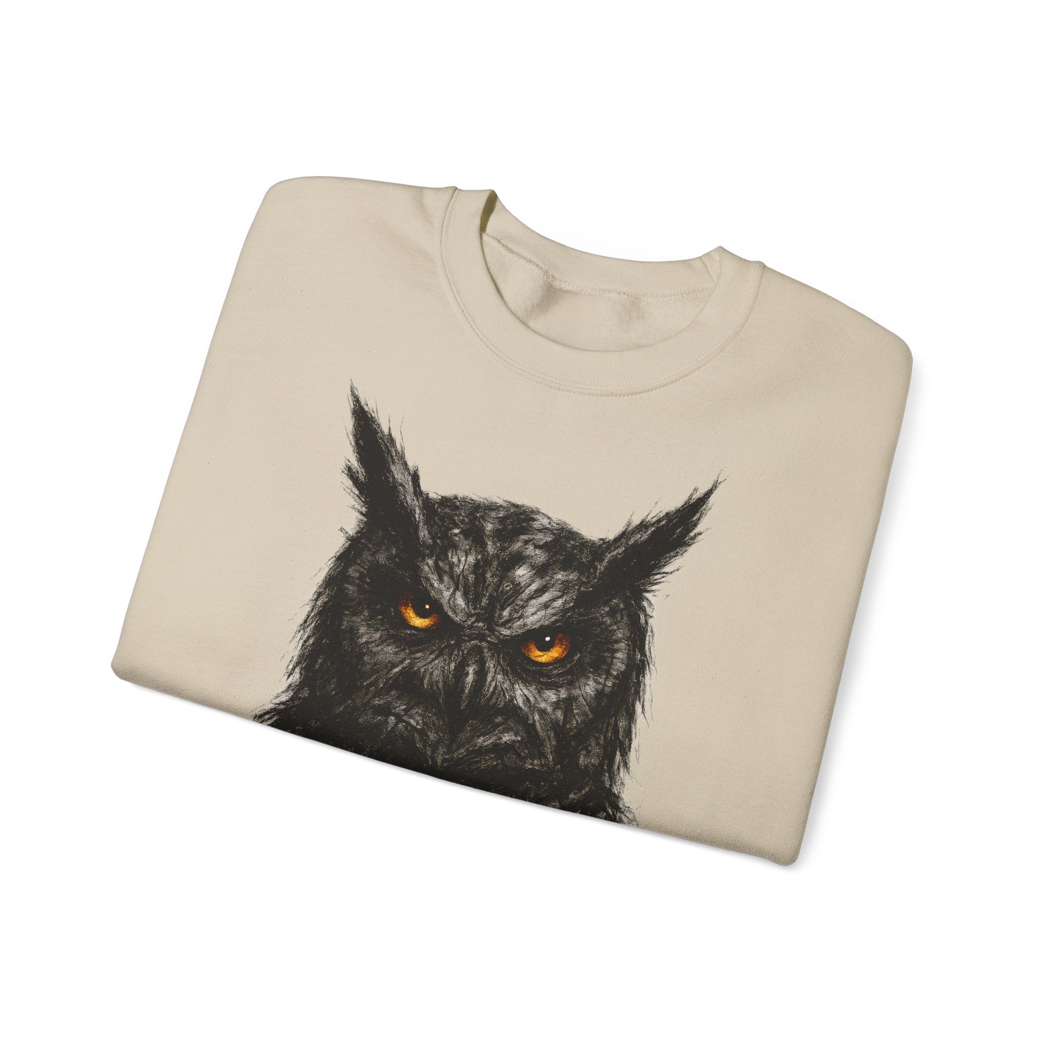 Uhu: Animals-Collection, Frontprint, Unisex Sweatshirt, Owl Graphic