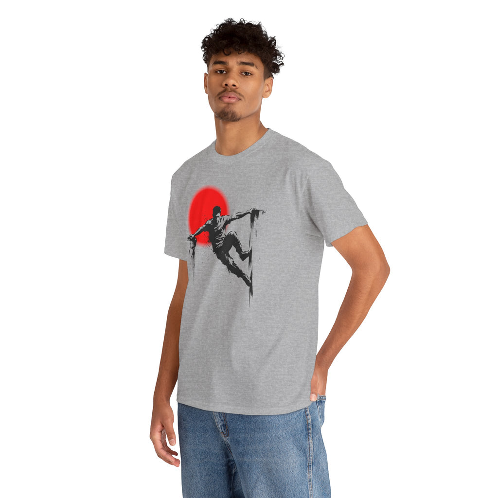 Parkour D: Front-/Backprint, Unisex T-Shirt - Urban Stunt Silhouette Crewneck