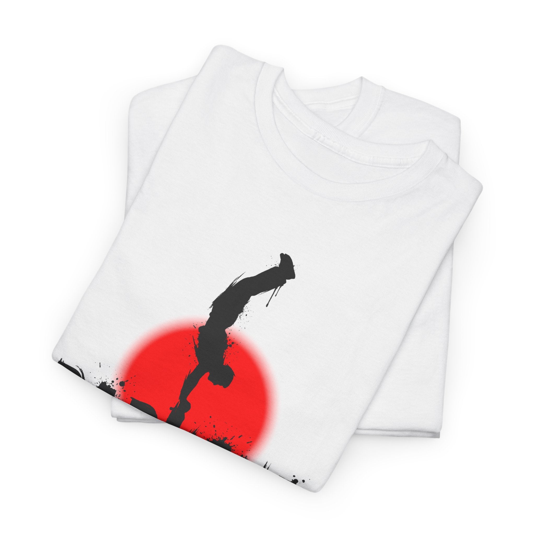 Parkour B: Frontprint, Unisex T-Shirt - Urban Stunt Silhouette Crewneck