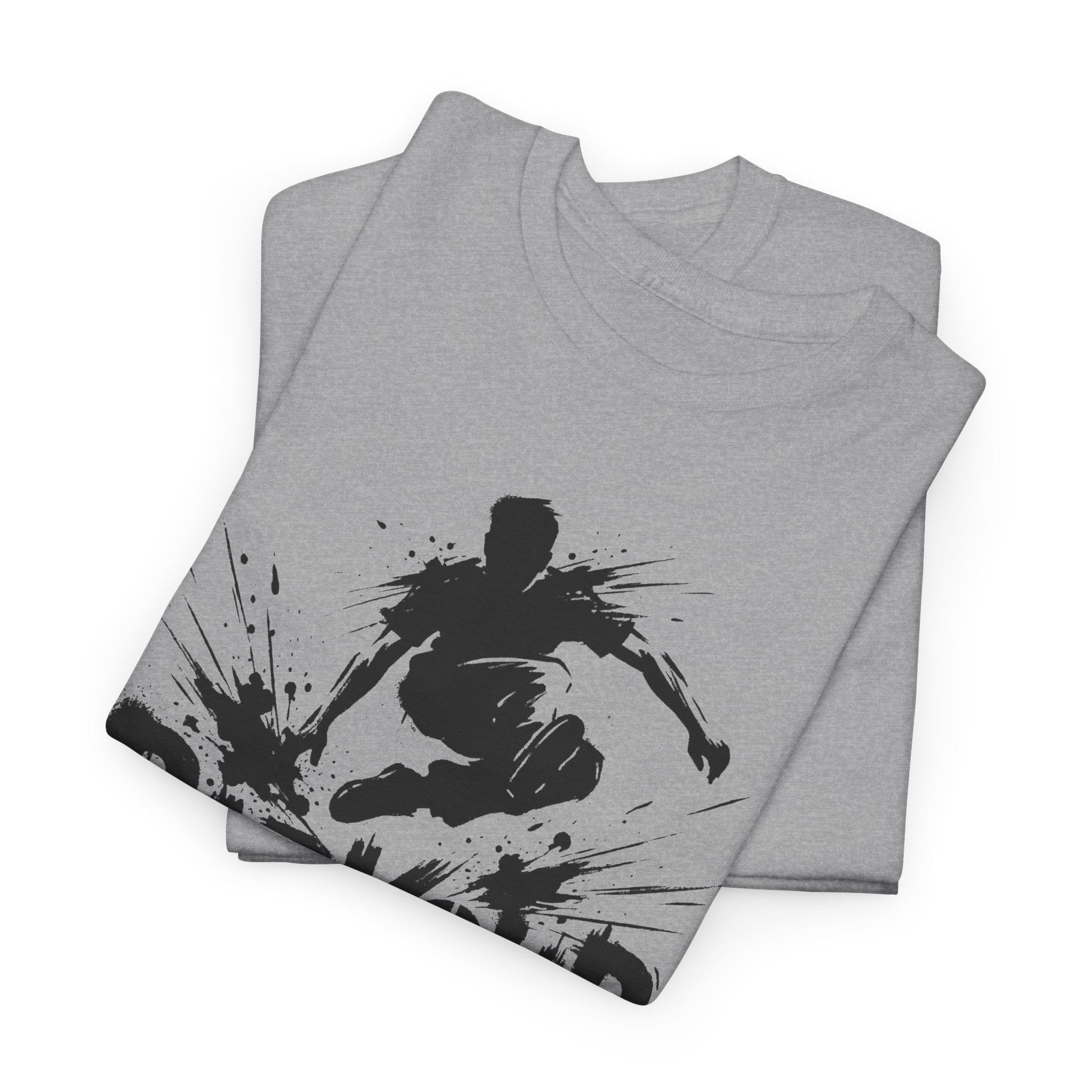 Parkour 01: Frontprint, Unisex T-Shirt - - Urban Stunt Silhouette Crewneck