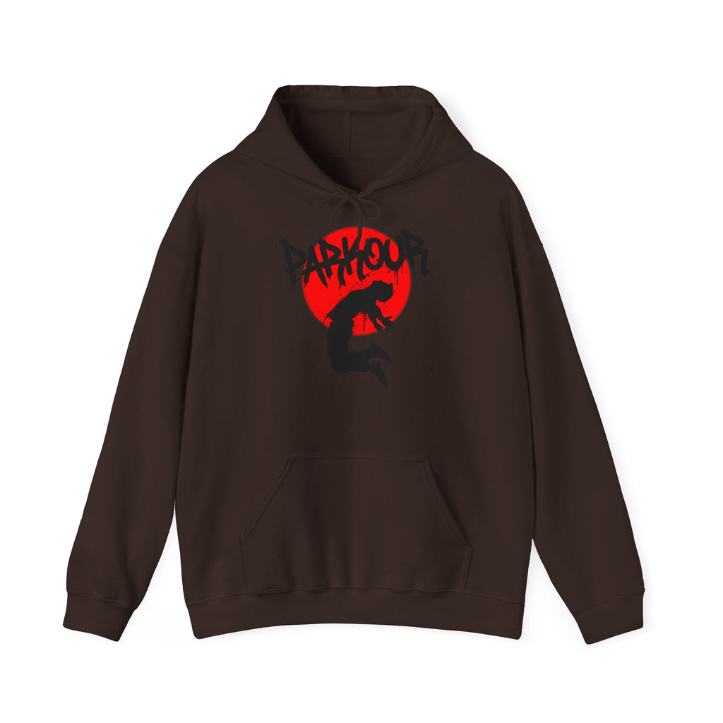 Parkour A: Frontprint, Unisex Hoodie - Urban Stunt Silhouette
