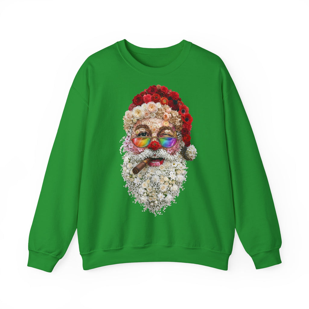 Blumen-Santa: Frontprint, Unisex Sweatshirt - Colorful Rainbow Glasses Floral