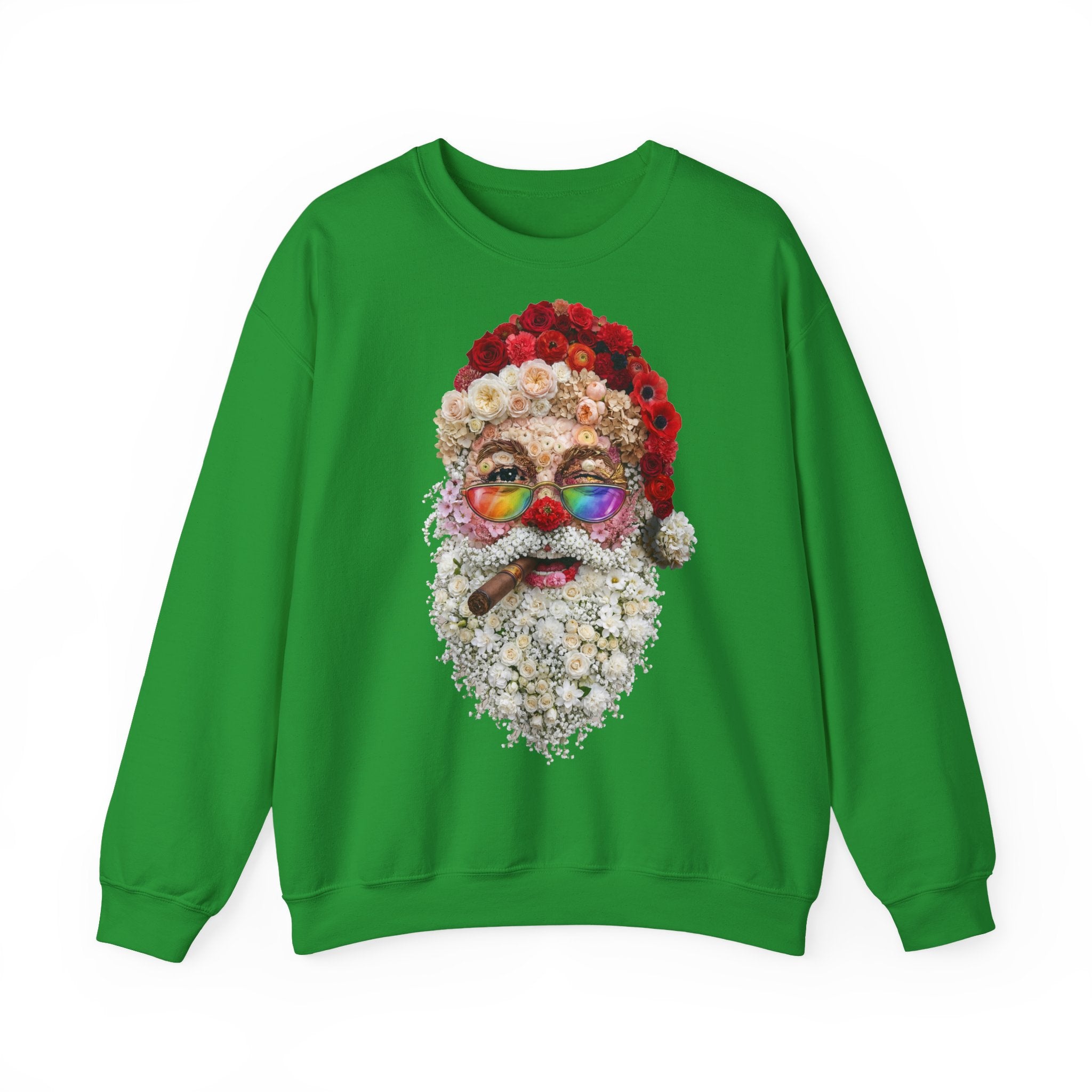 Blumen-Santa: Frontprint, Unisex Sweatshirt - Colorful Rainbow Glasses Floral