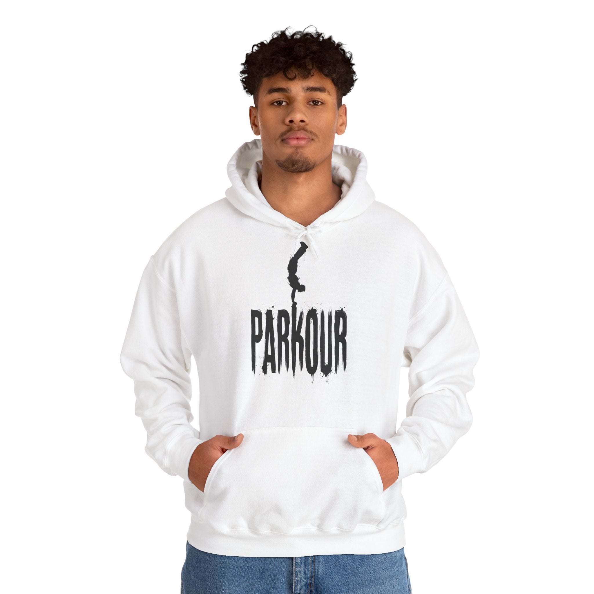 Parkour 03: Frontprint, Unisex Hoodie - Urban Stunt Silhouette