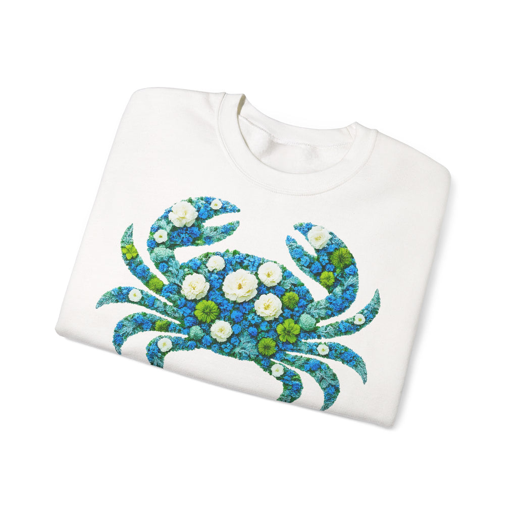 Krebs: Frontprint, Unisex Sweatshirt, florales Sternzeichen, Zodiac Astrologie (Cancer)