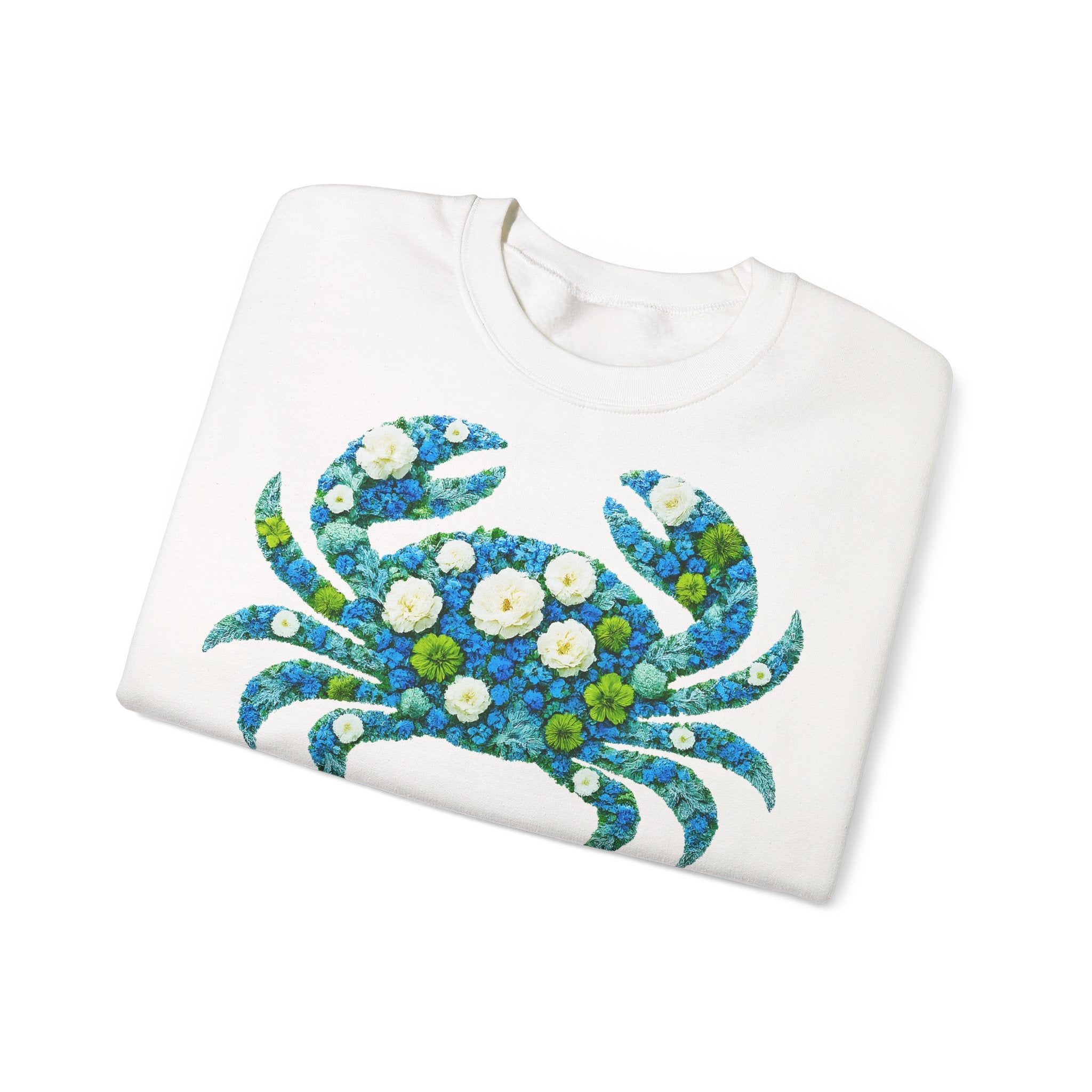 Krebs: Frontprint, Unisex Sweatshirt, florales Sternzeichen, Zodiac Astrologie (Cancer)