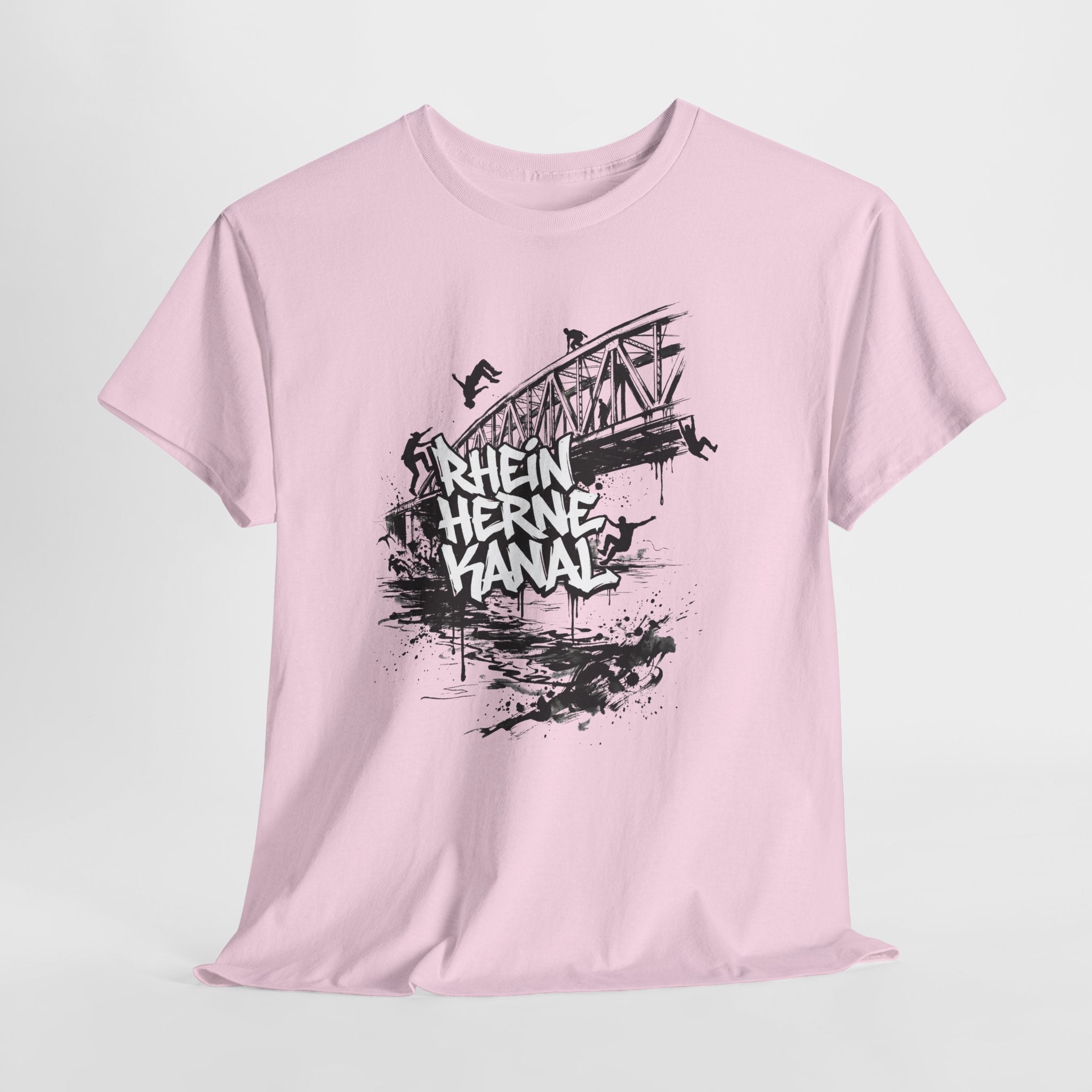 Parkour C: Frontprint, Unisex T-Shirt - Urban Stunt Silhouette Crewneck
