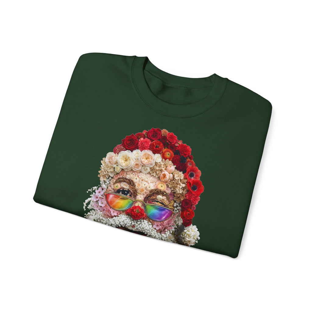 Blumen-Santa: Frontprint, Unisex Sweatshirt - Colorful Rainbow Glasses Floral