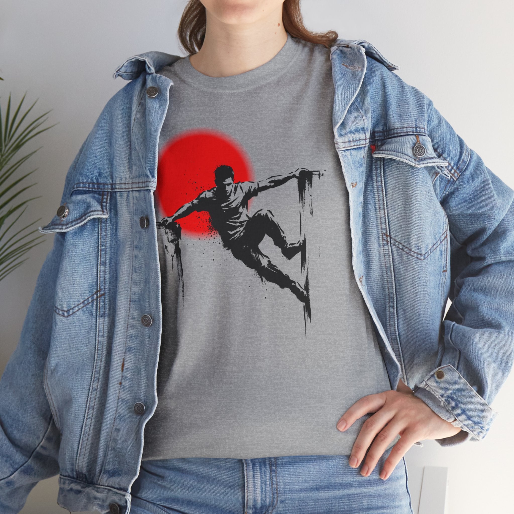 Parkour D: Front-/Backprint, Unisex T-Shirt - Urban Stunt Silhouette Crewneck