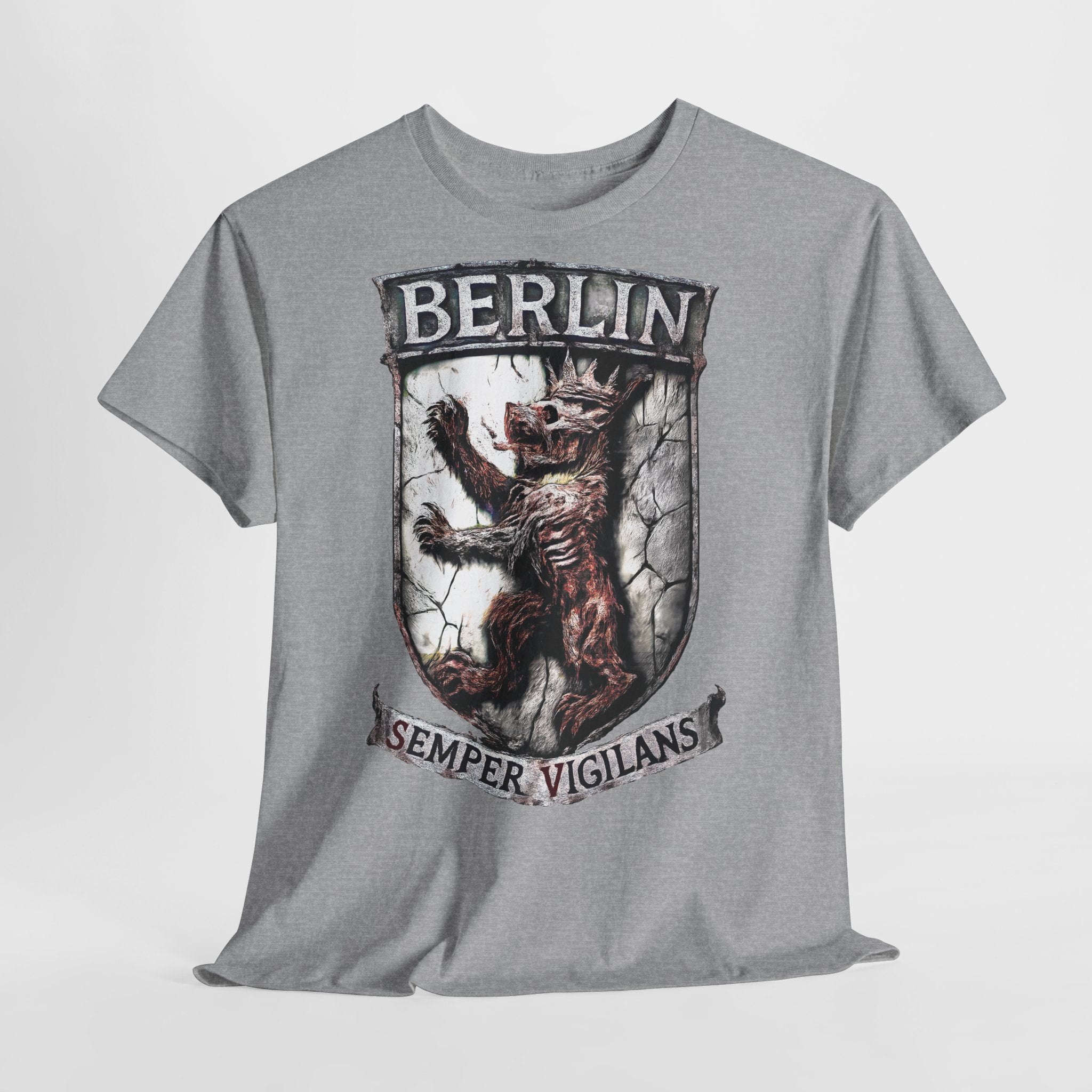Berlin Bear - Semper Vigilans: Frontprint, Unisex T-Shirt **Grimwater-Edition**
