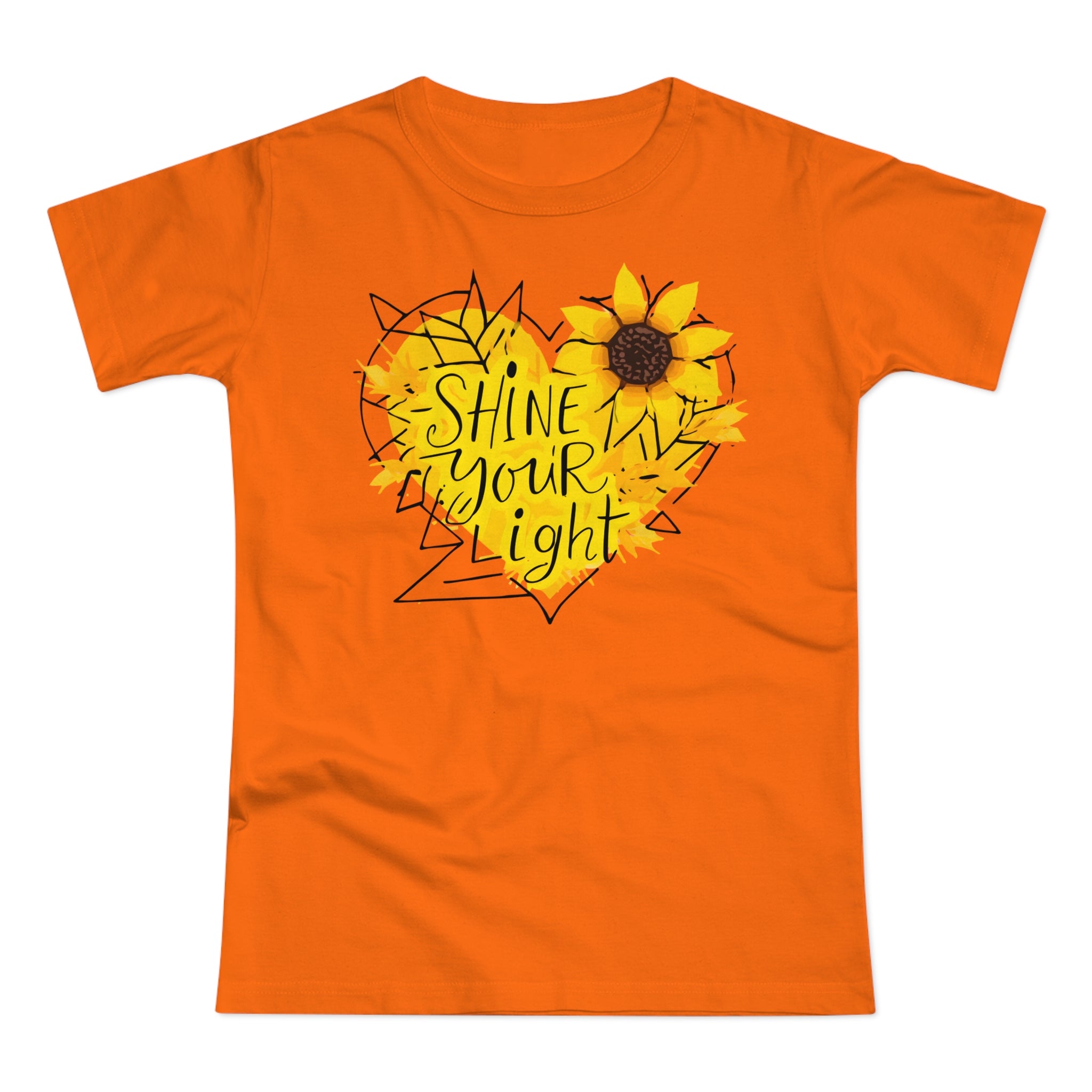 Sunflower Heart, Frontprint, Womens' T-Shirt, Shine Your Light