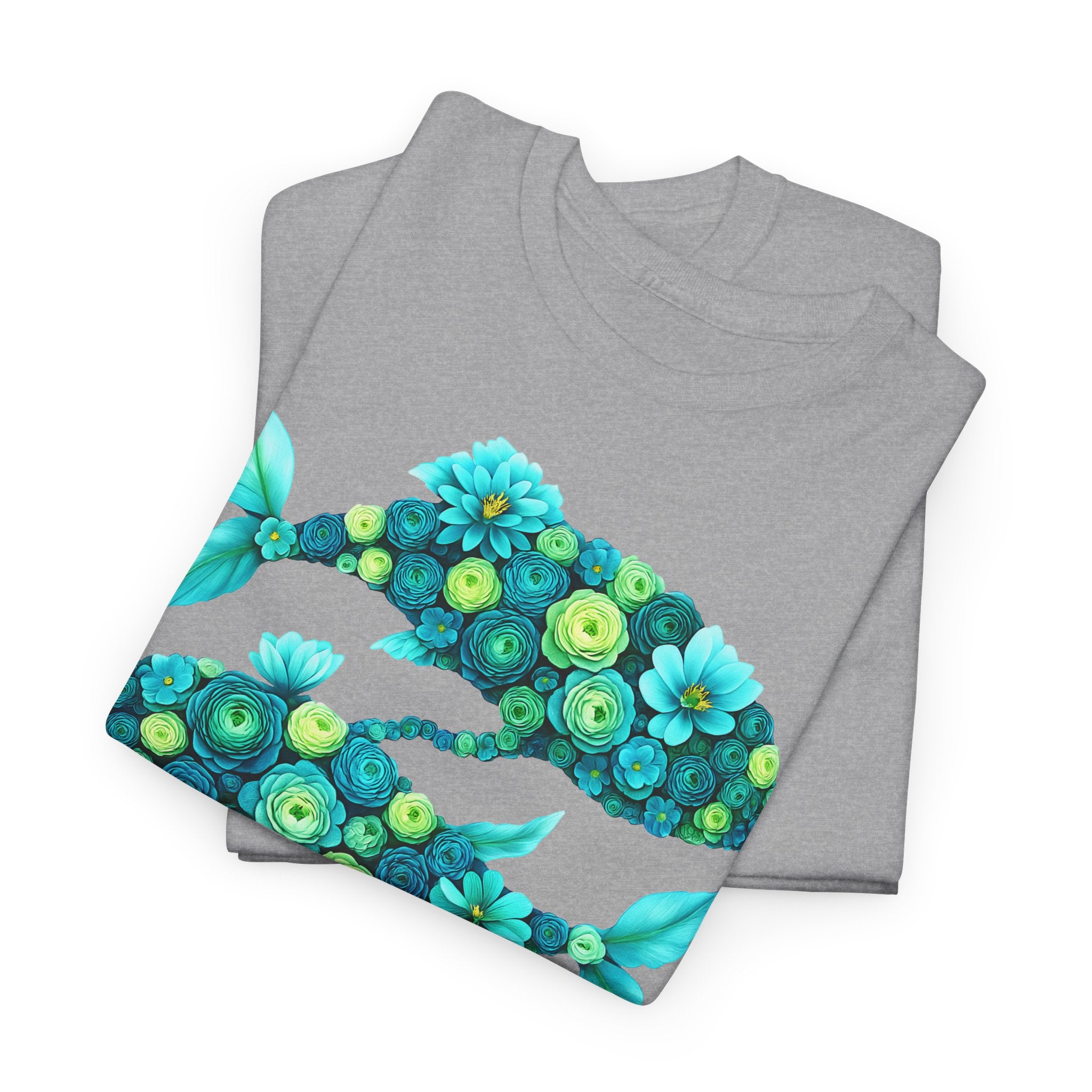 Fische: Frontprint, Unisex T-Shirt - Florales Sternzeichen Astrologie (Pisces)