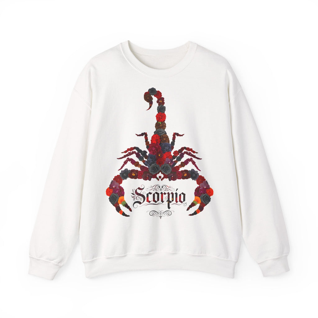 Skorpion: Frontprint, Unisex Sweatshirt, florales Sternzeichen, Zodiac Astrologie (Scorpio)