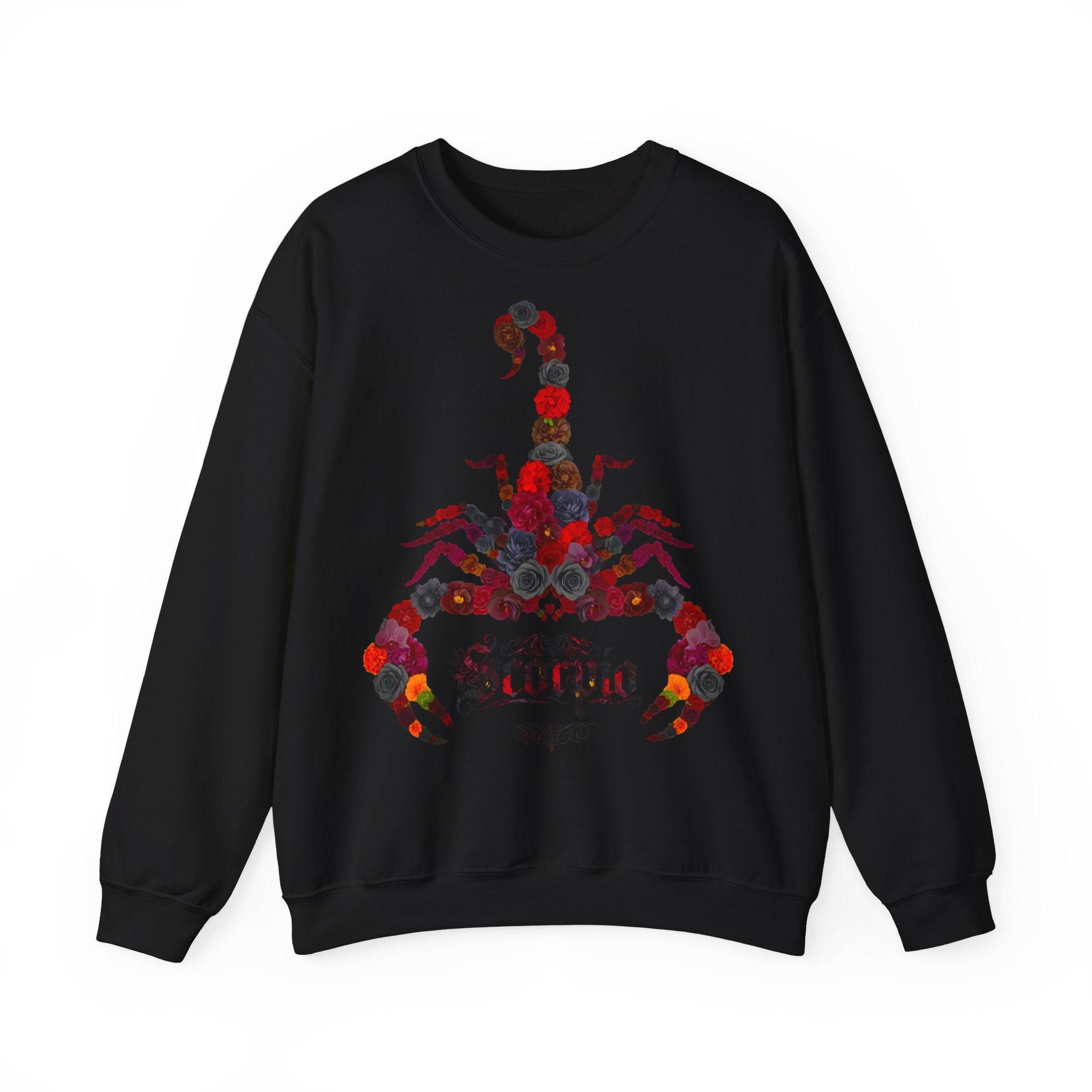 Skorpion: Frontprint, Unisex Sweatshirt, florales Sternzeichen, Zodiac Astrologie (Scorpio)