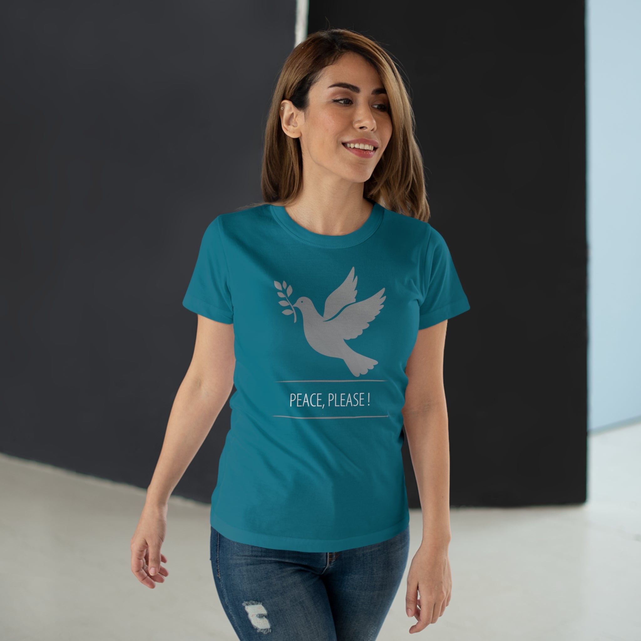 Peaceful Dove, Frontprint, Women's T-Shirt - Casual Wear, Gift for Friends, Inspirational Tee, Mindfulness, Peace Activism