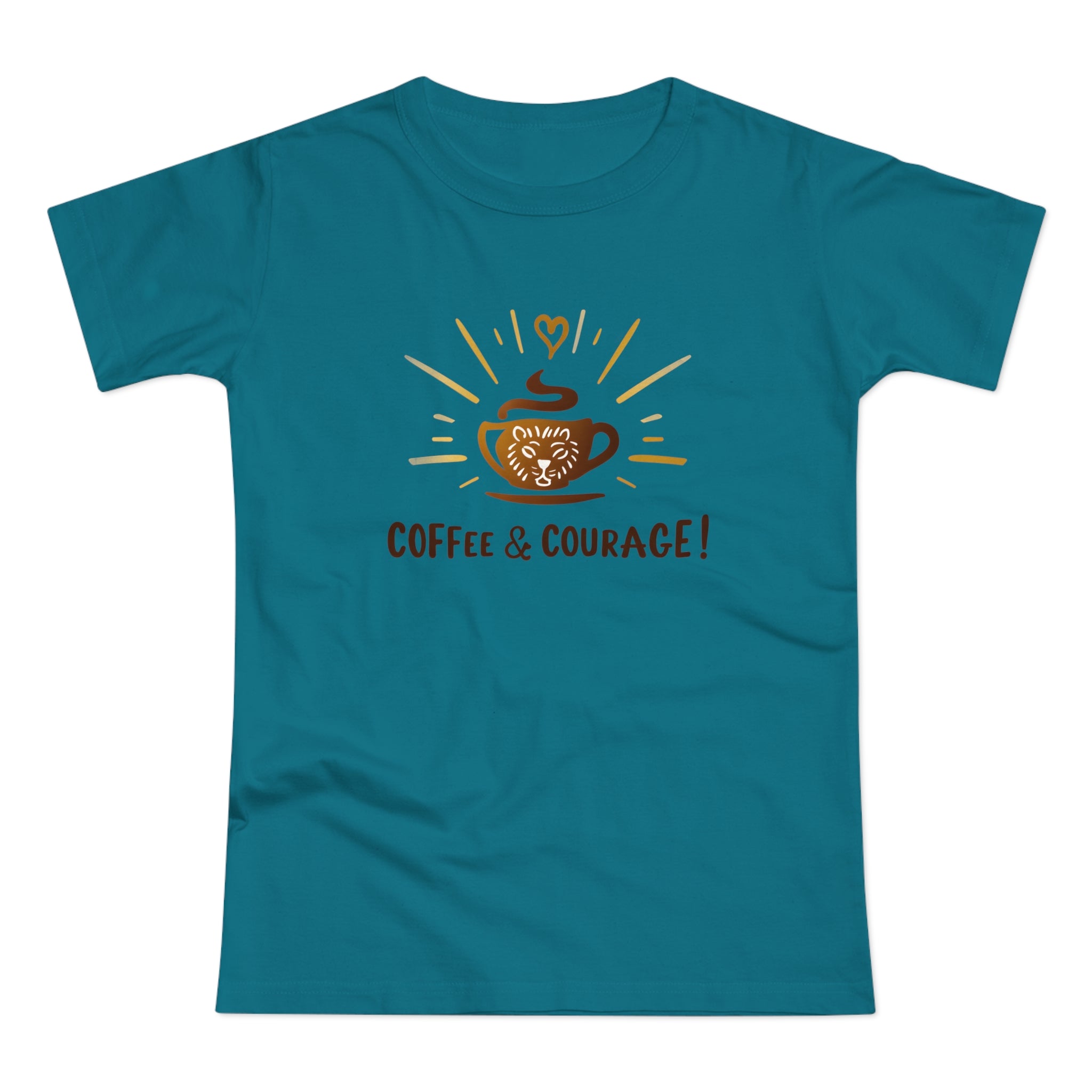 Coffee & Courage, Frontprint, Women's T-Shirt