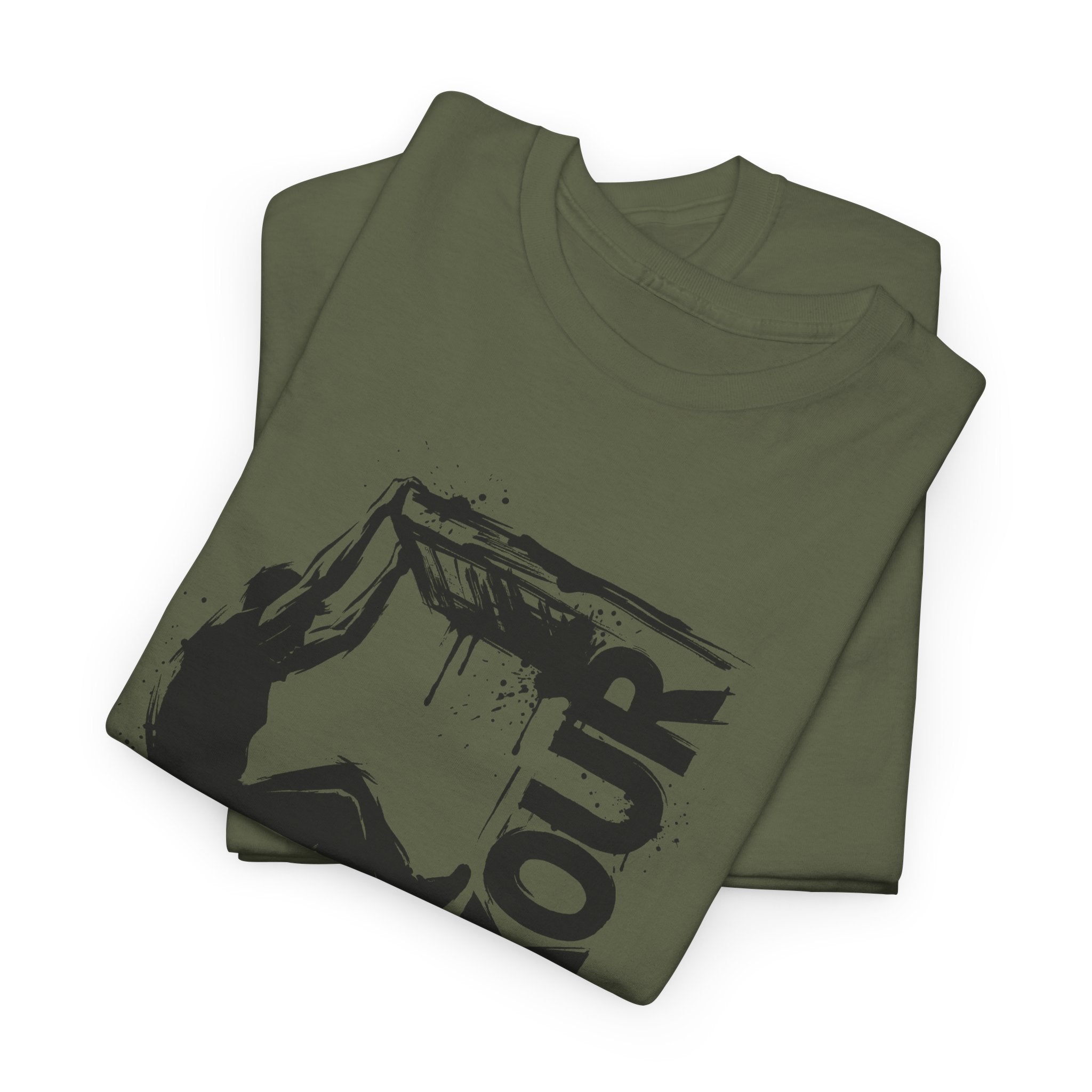 Parkour 09: Frontprint, Unisex T-Shirt - Urban Stunt Silhouette Crewneck