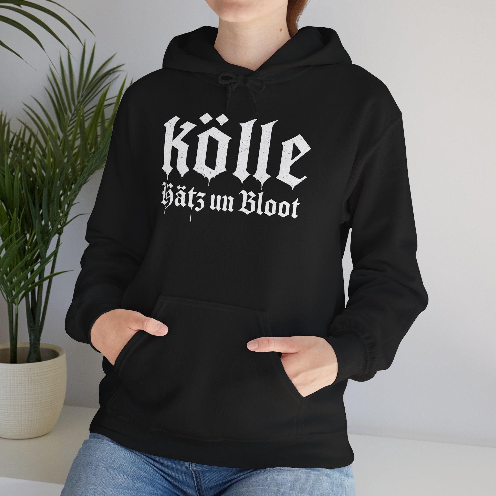 Köln - Hätz un Bloot: Front-/Backprint, Unisex Hoodie **Grimwater-Design**