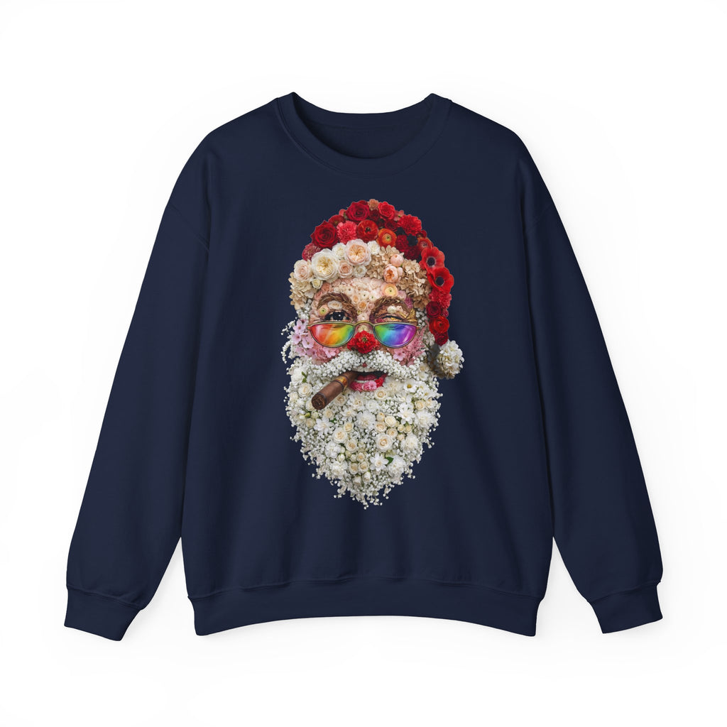 Blumen-Santa: Frontprint, Unisex Sweatshirt - Colorful Rainbow Glasses Floral