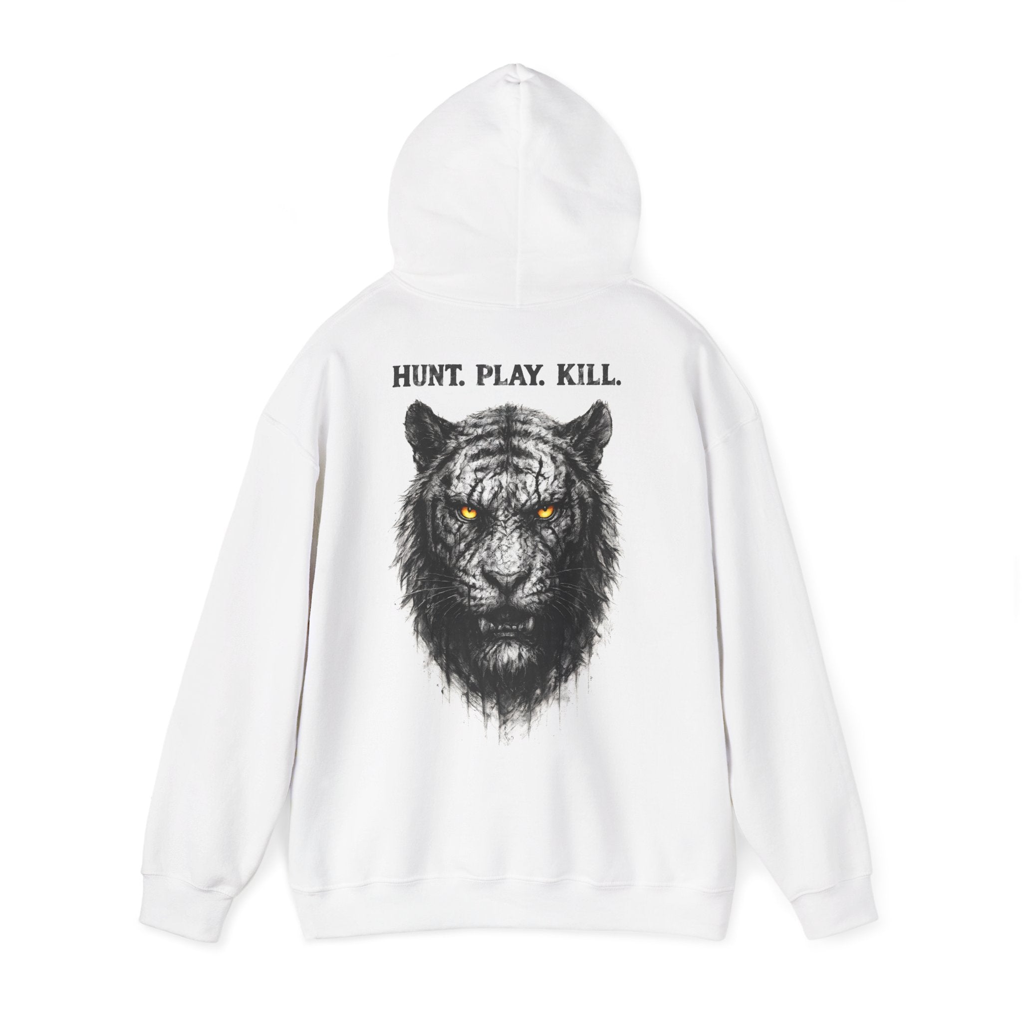Tiger - Hunt. Play. Kill: Backprint, Unisex Hoodie, Animal-Collection