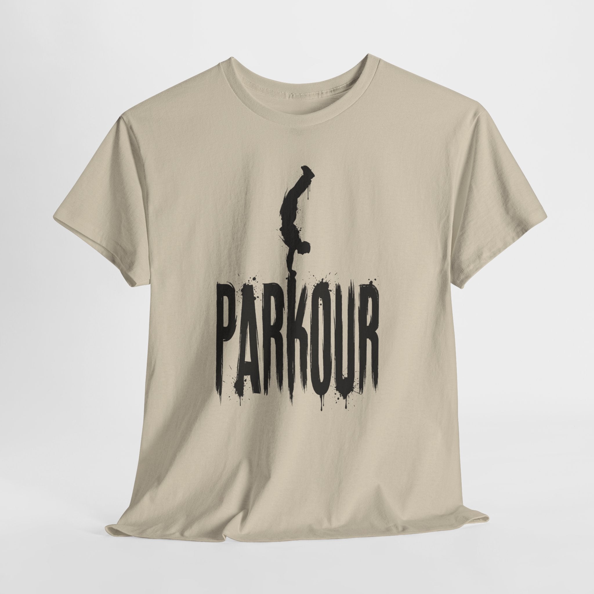 Parkour 03: Frontprint, Unisex T-Shirt - Urban Stunt Silhouette Crewneck