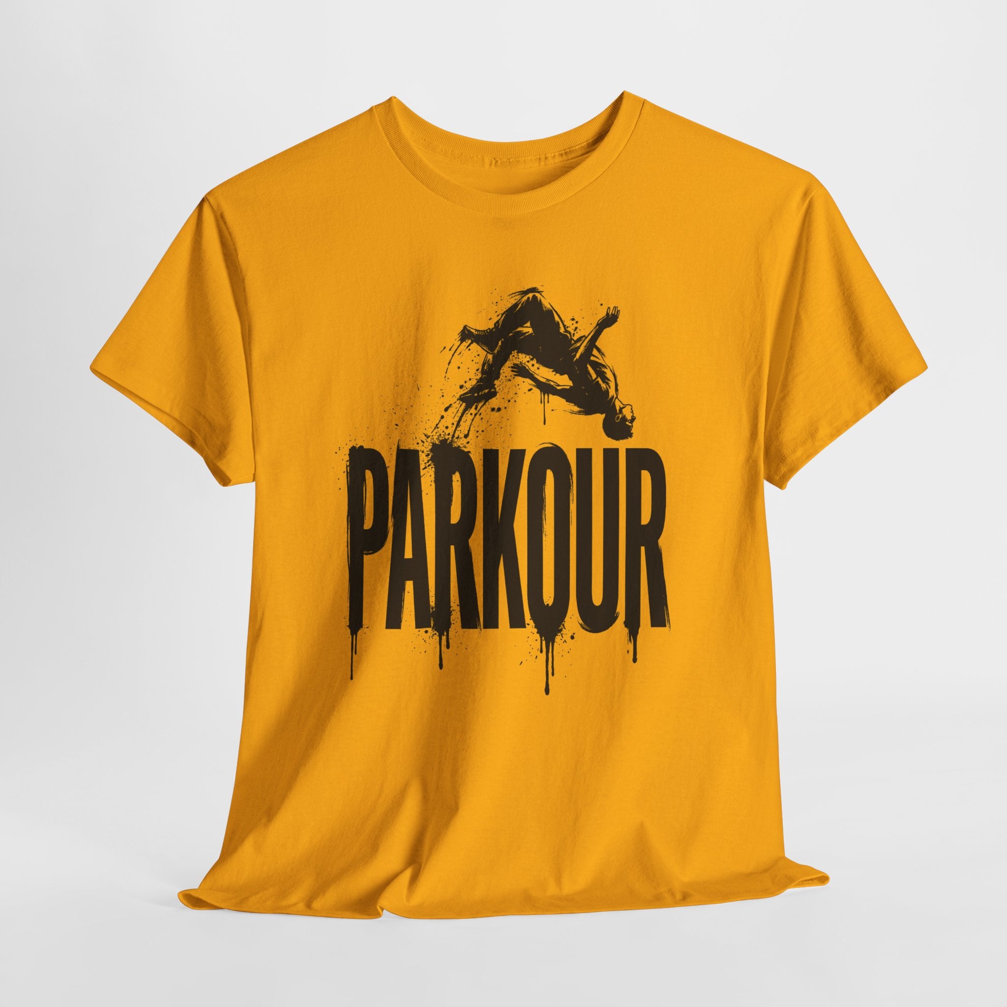 Parkour 06: Frontprint, Unisex T-Shirt - Urban Stunt Silhouette Crewneck