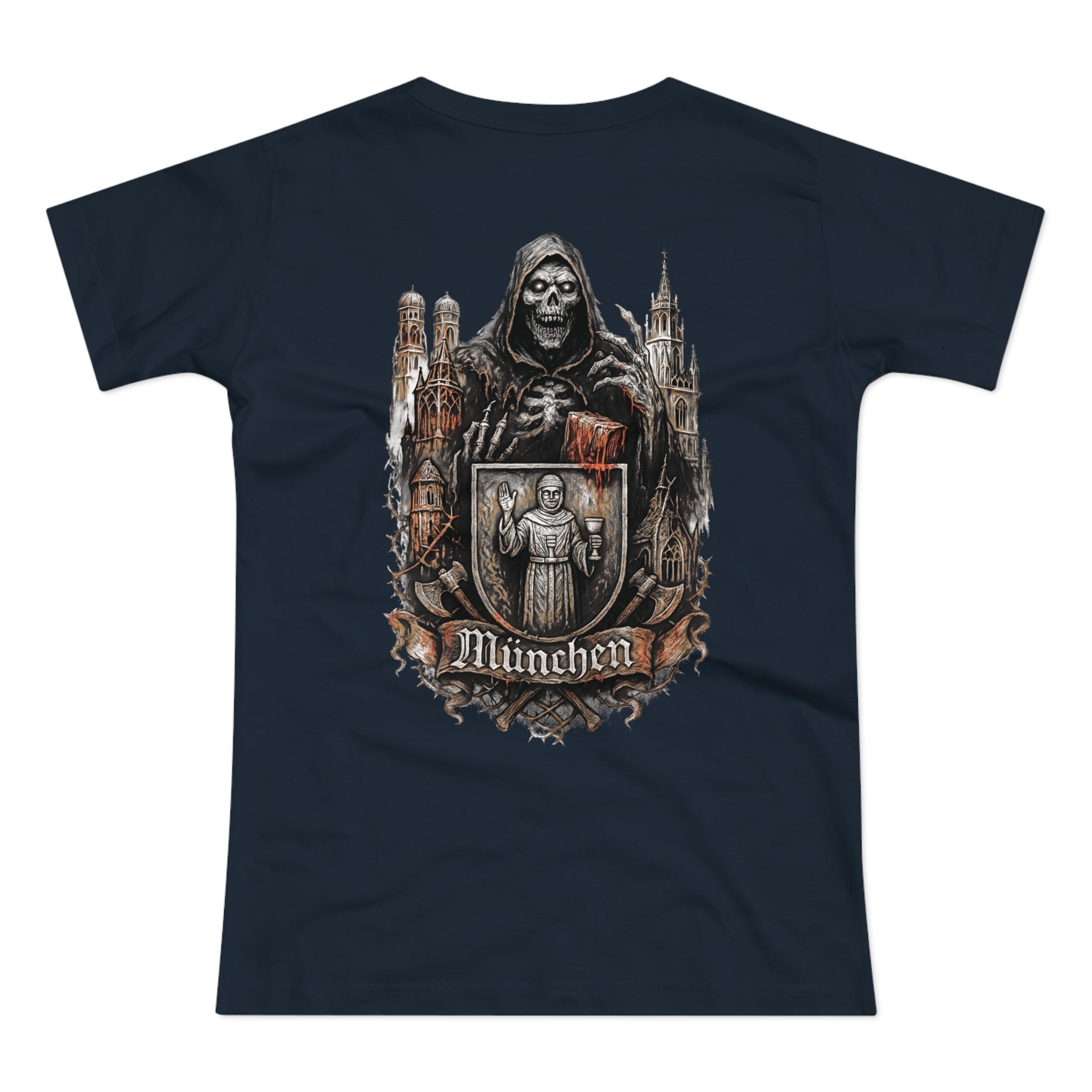 München Night Crew: Front-/Backprint, Womens' T-Shirt **Grimwater-Edition**